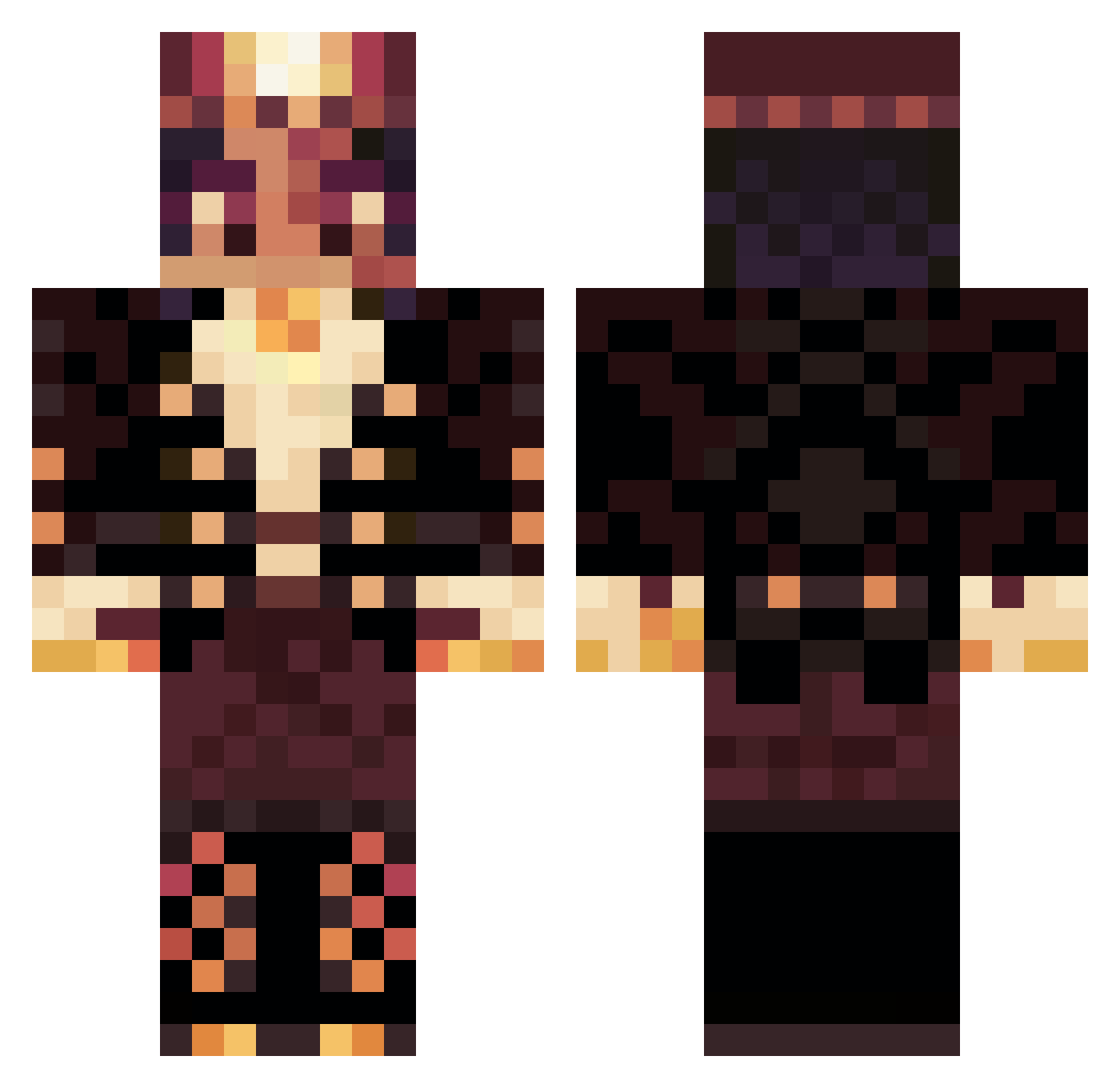 DUTCHED Minecraft skin, front and back view