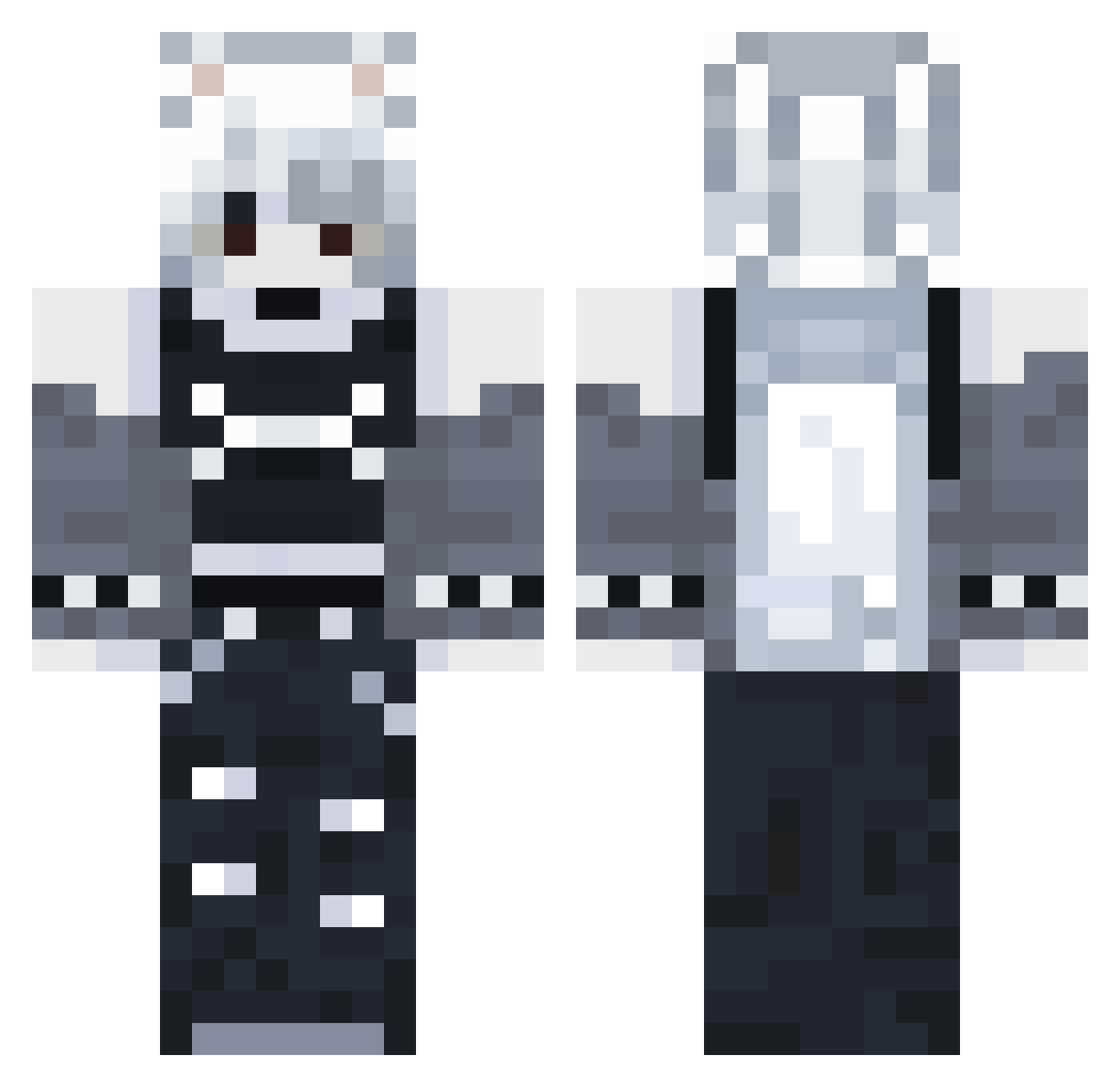 Wimuo Minecraft skin, front and back view