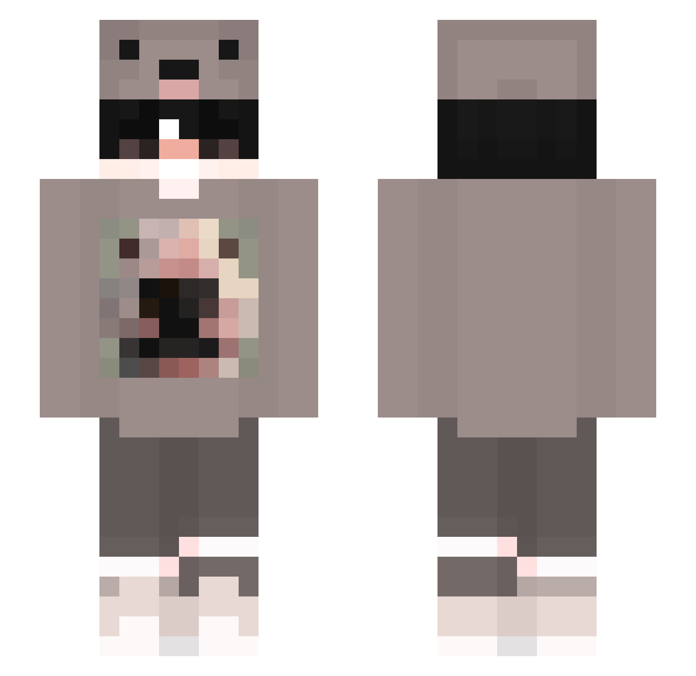 hfwr Minecraft skin, front and back view