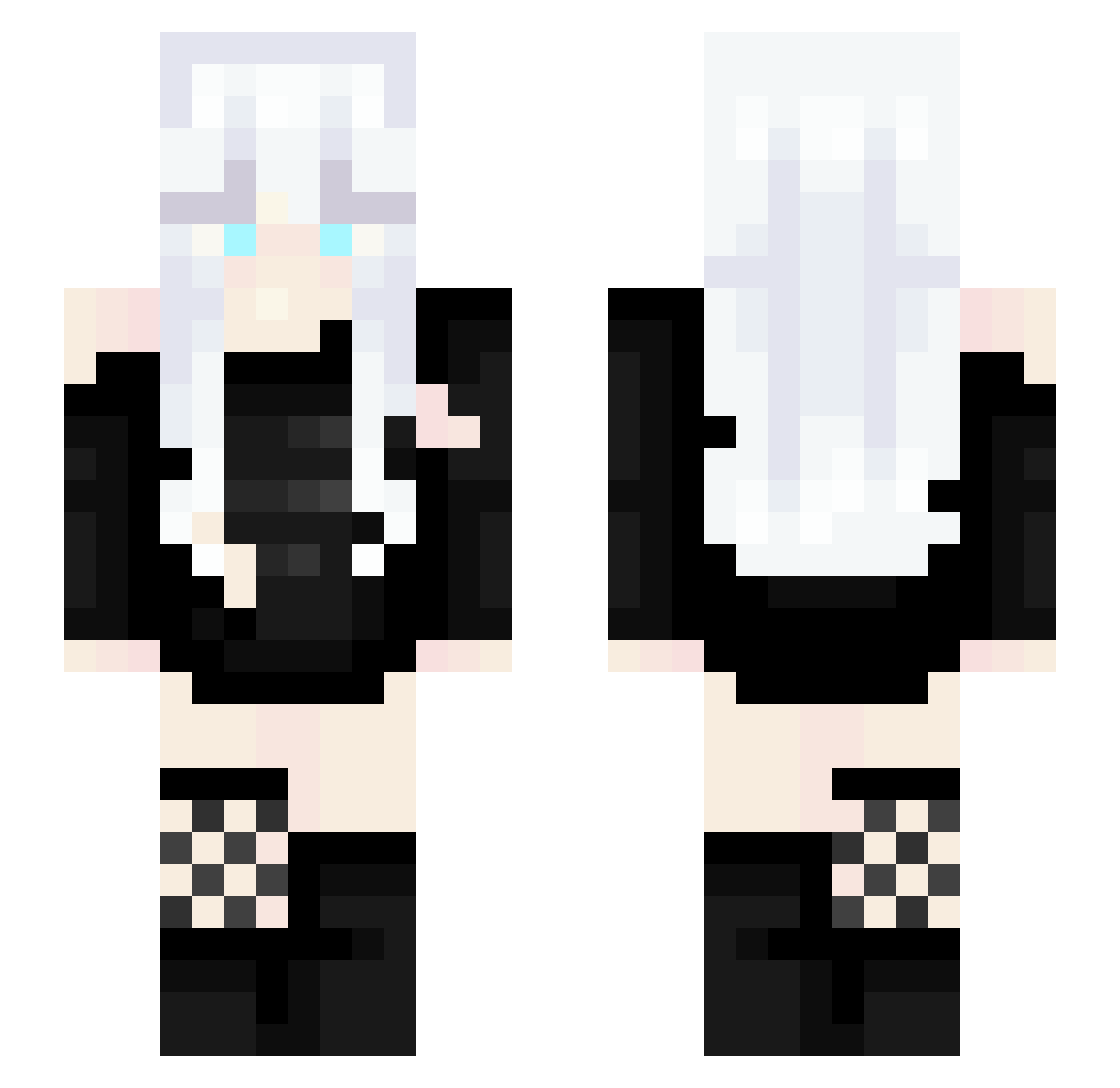 Panada8S Minecraft skin, front and back view