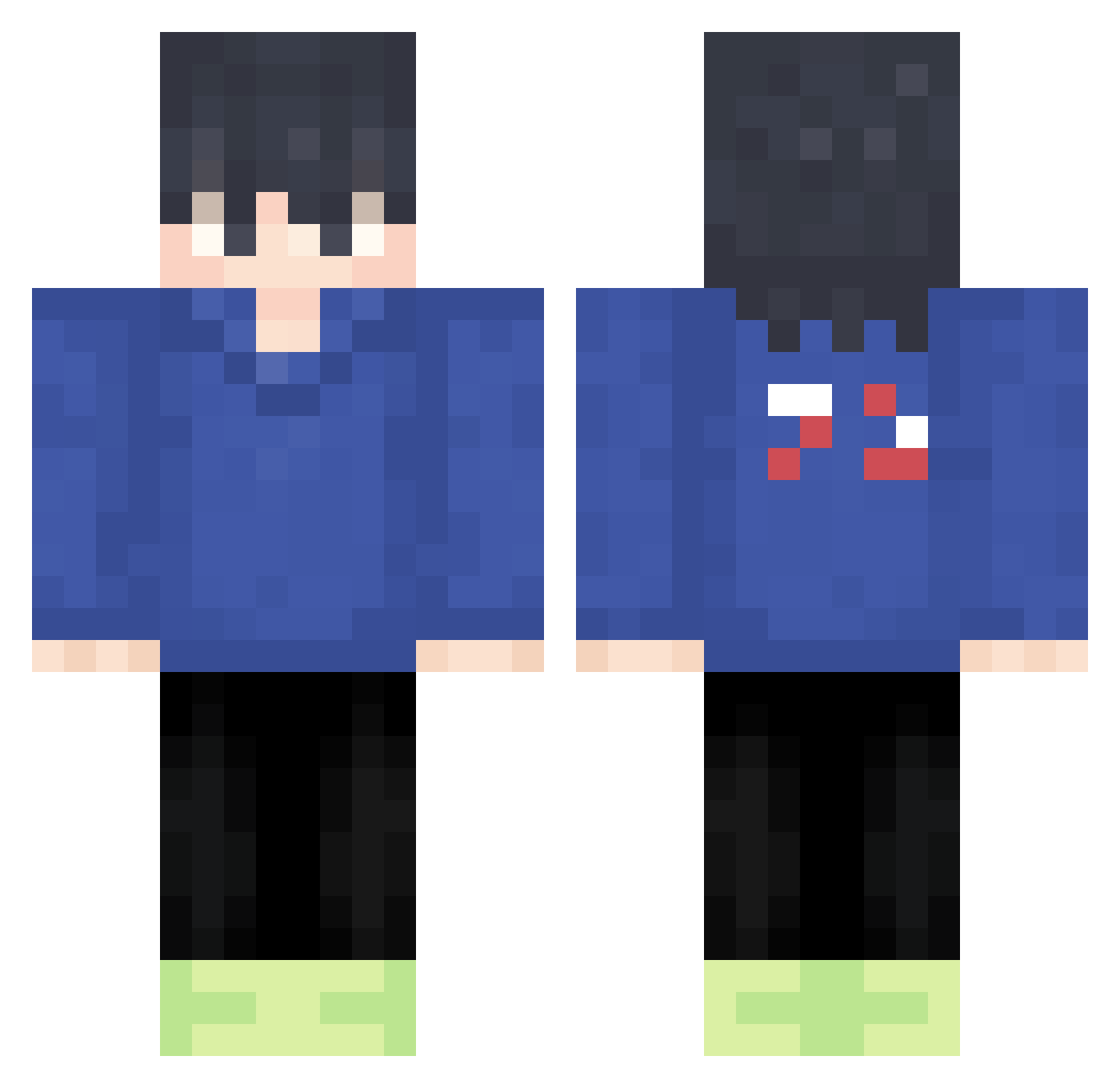 T1_FAKER_0 Minecraft skin, front and back view