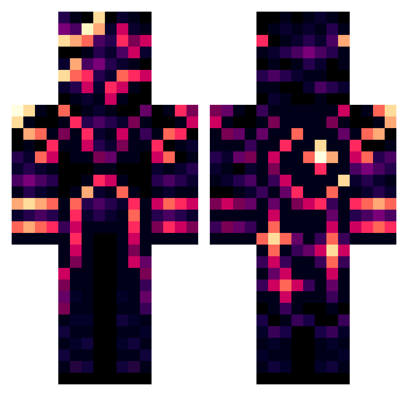 Zenx0902 Minecraft skin, front and back view