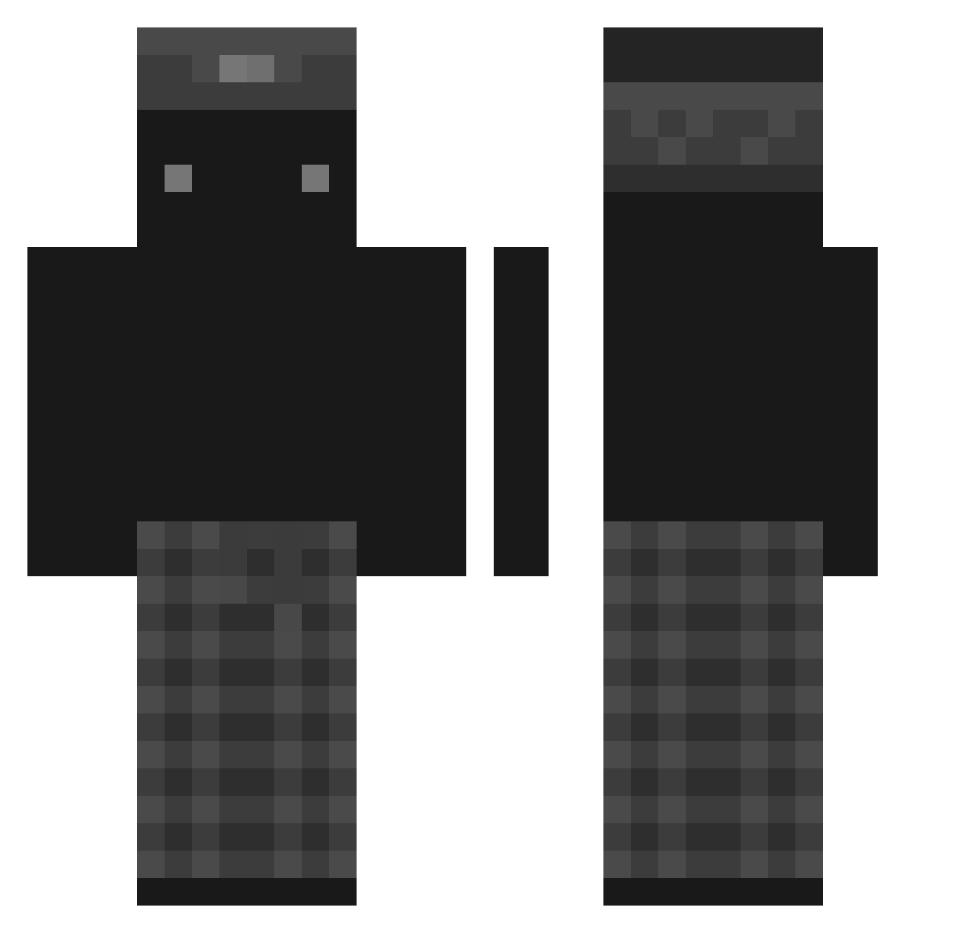 Zusagen Minecraft skin, front and back view