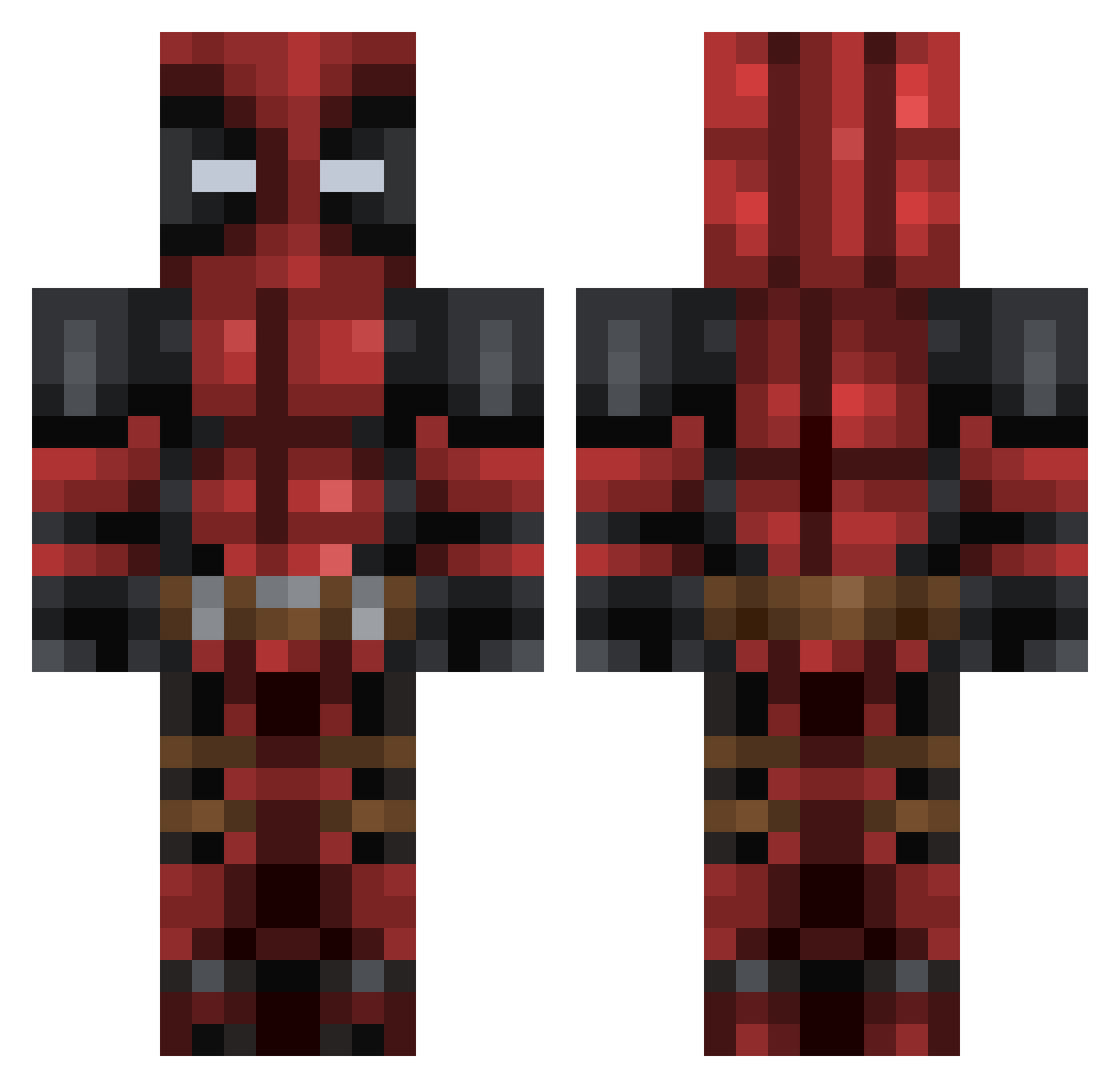 MrDocru Minecraft skin, front and back view