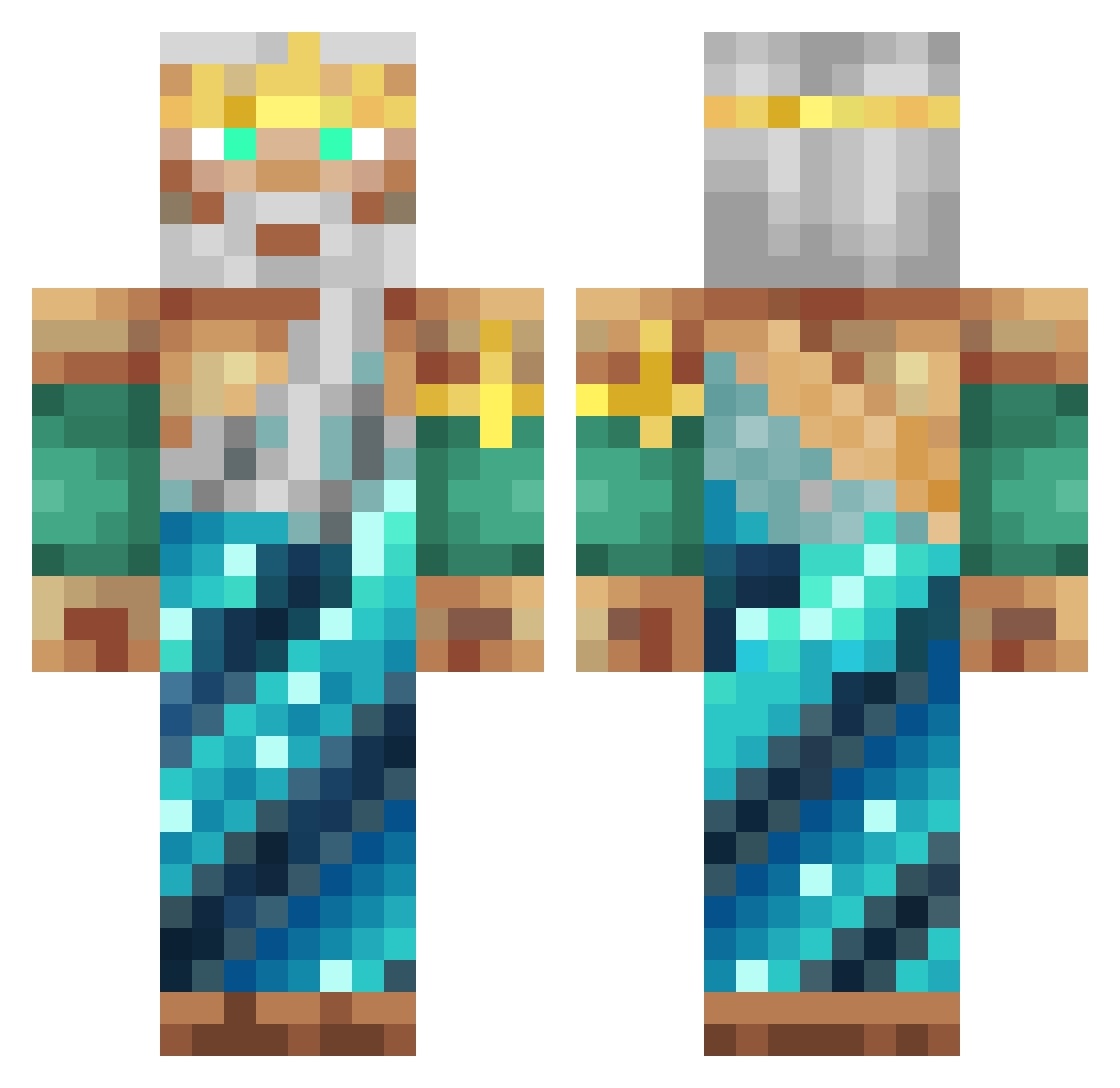 HarryPotterUil Minecraft skin, front and back view