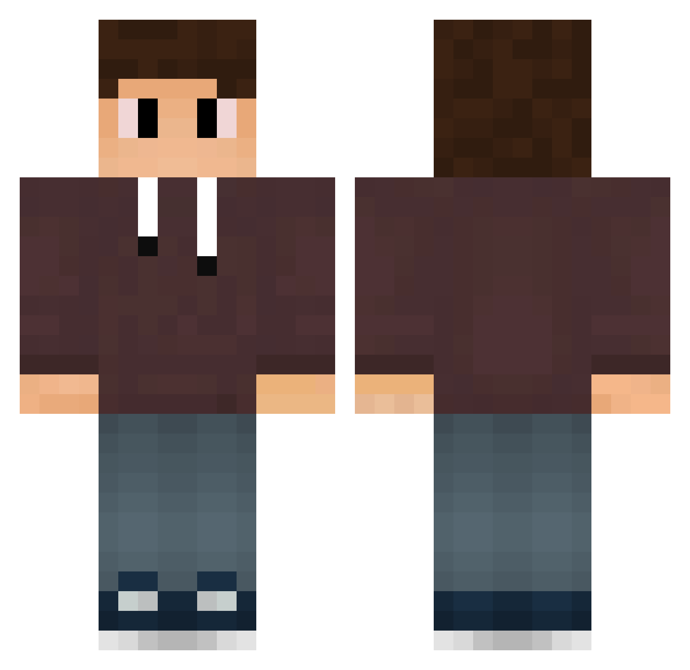Vagter Minecraft skin, front and back view