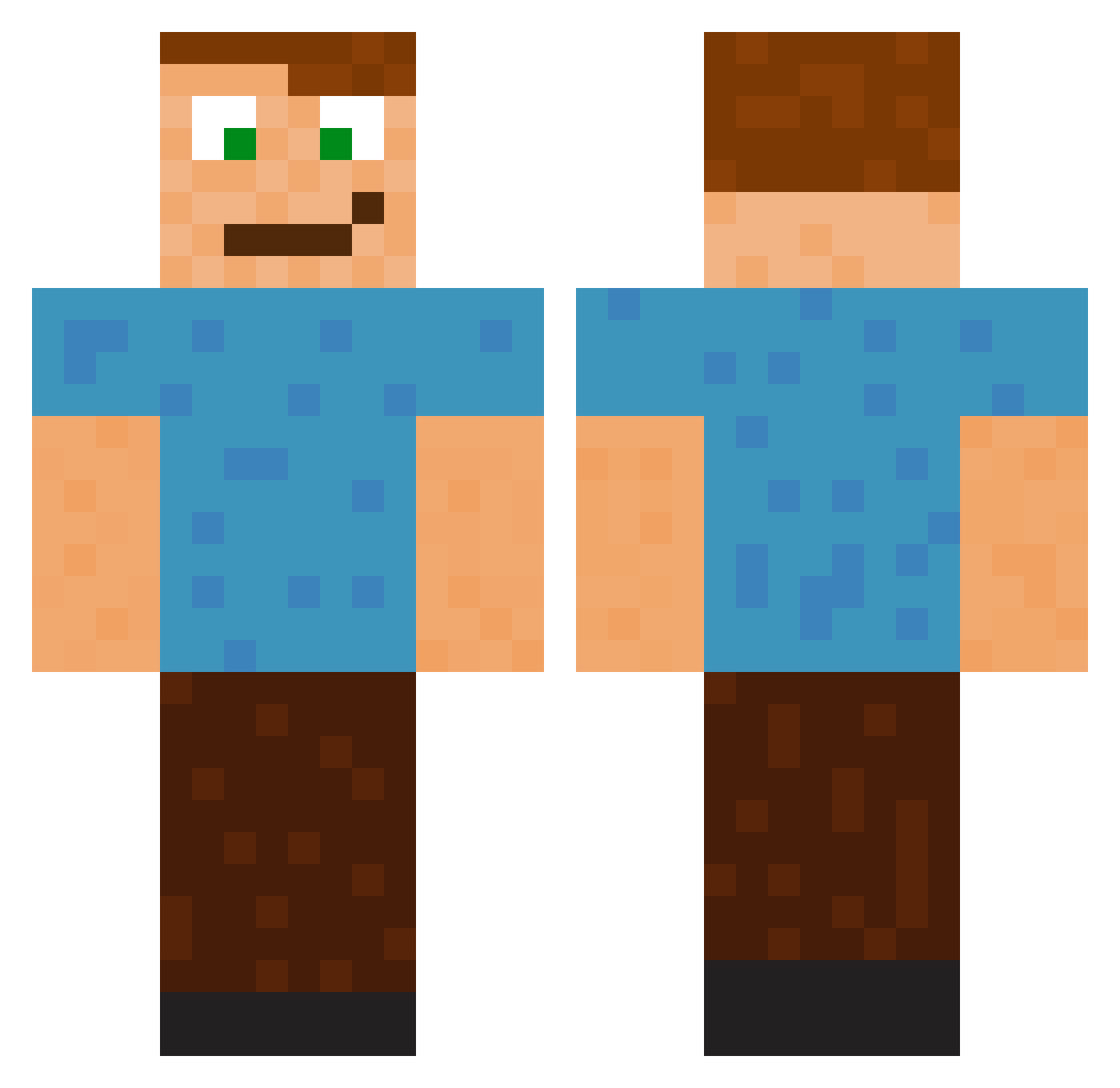 Szymoneczek100 Minecraft skin, front and back view