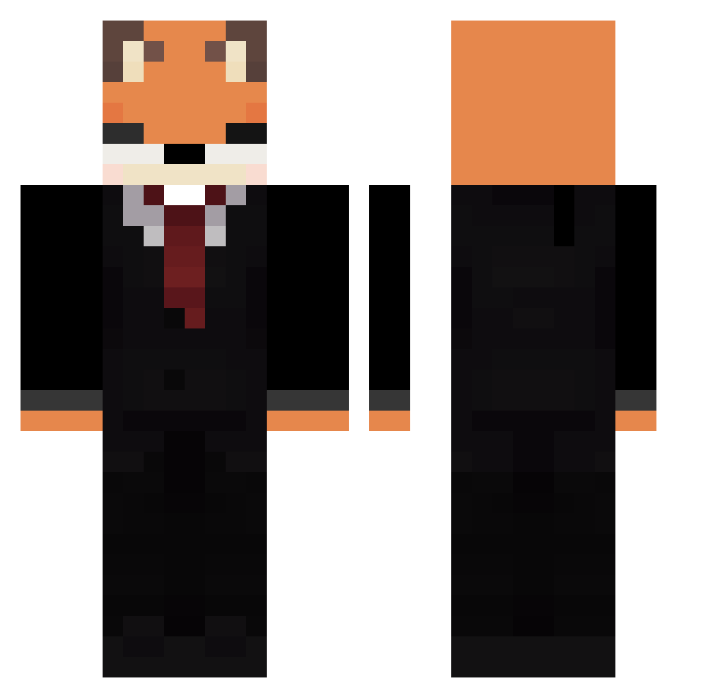 xinguilingue Minecraft skin, front and back view