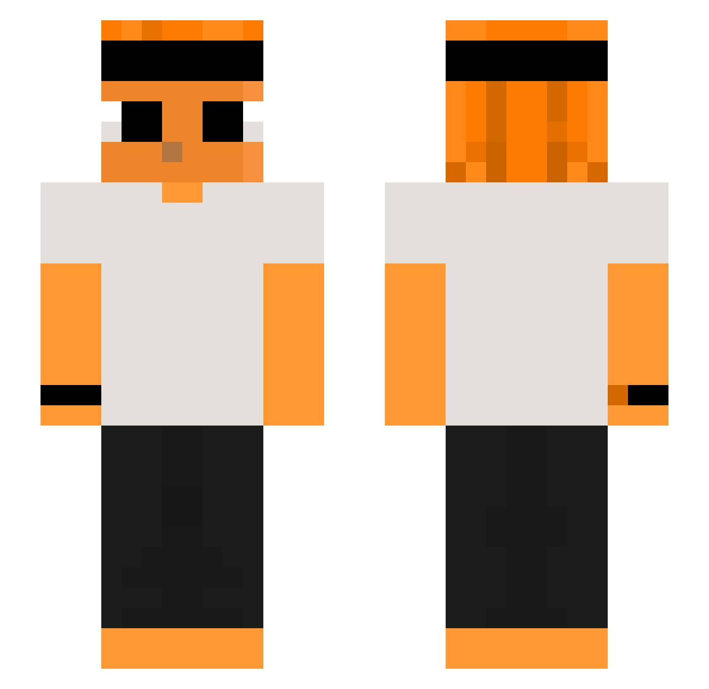 OriginalGuide Minecraft skin, front and back view