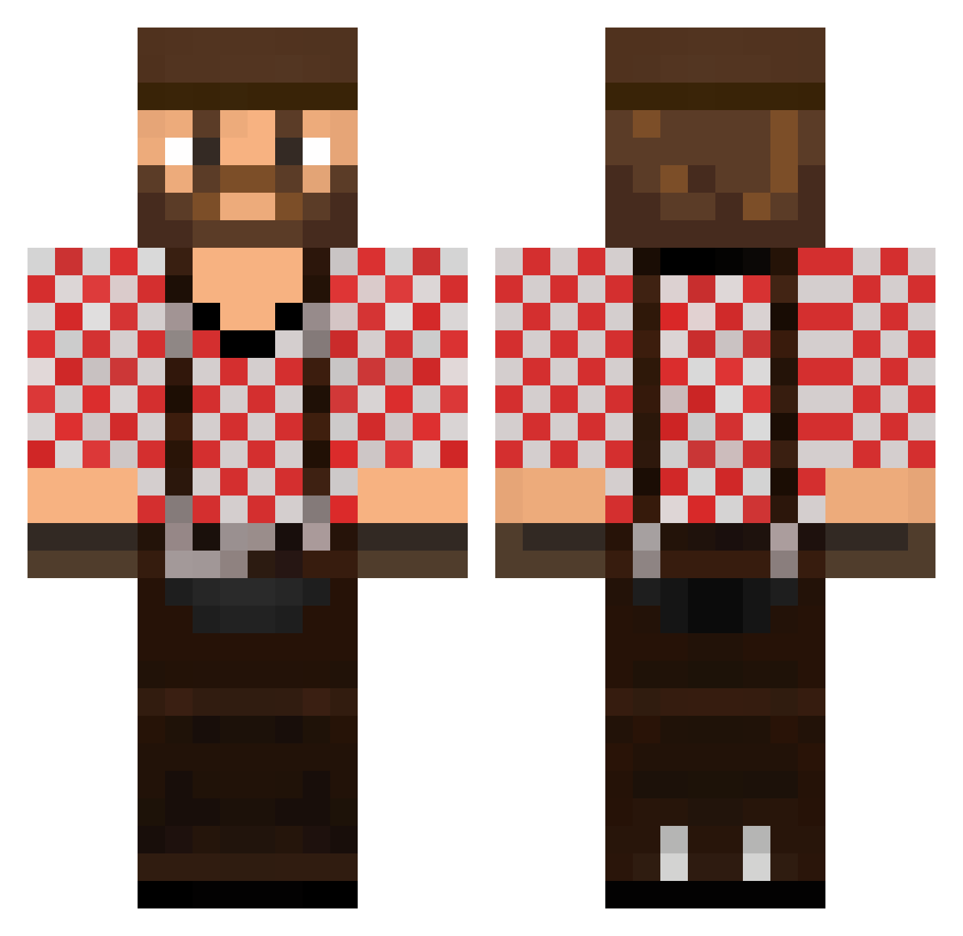 ImVenix Minecraft skin, front and back view