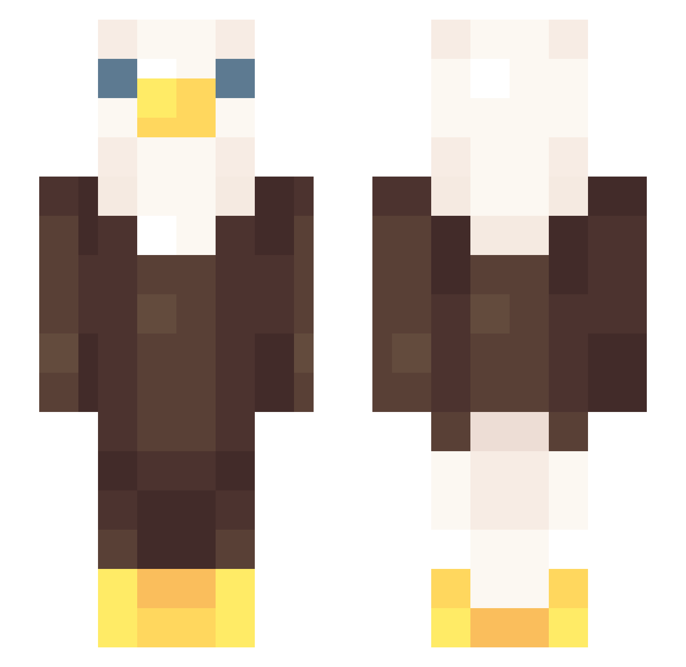 ClawedZEagleFan9 Minecraft skin, front and back view