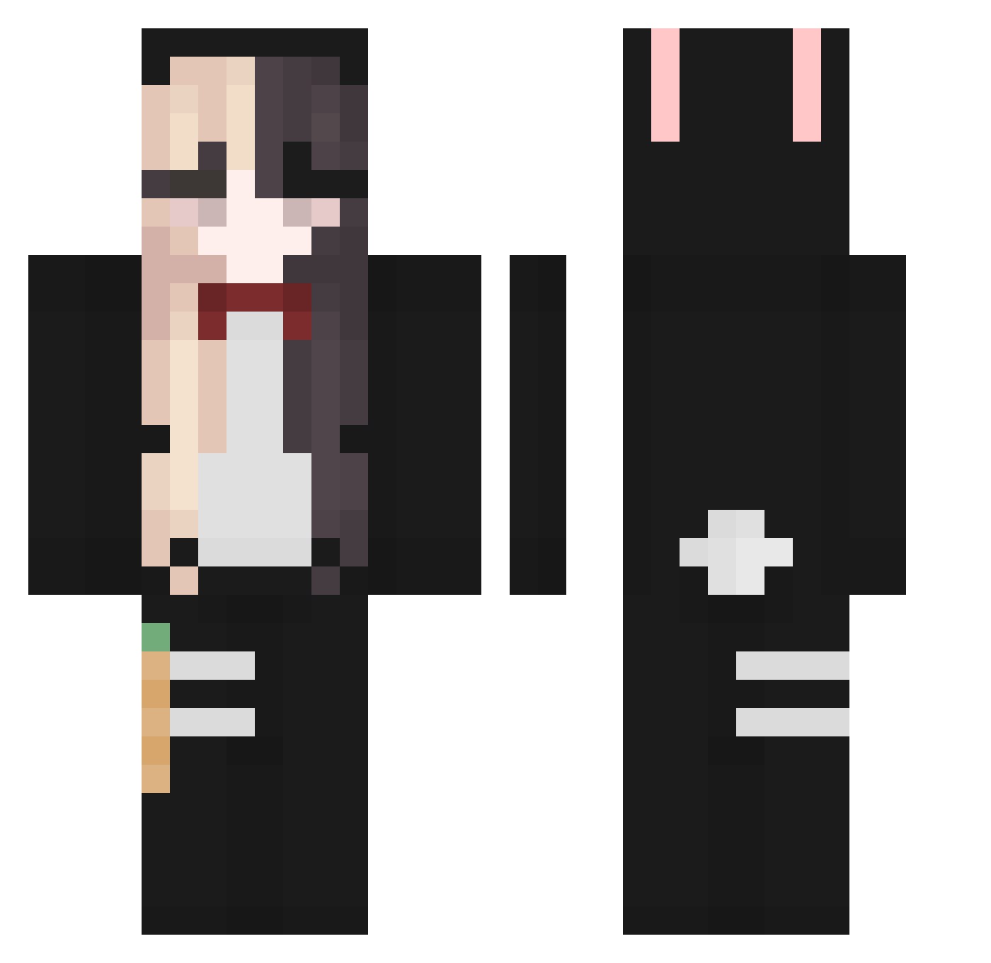 Anxiedity Minecraft skin, front and back view