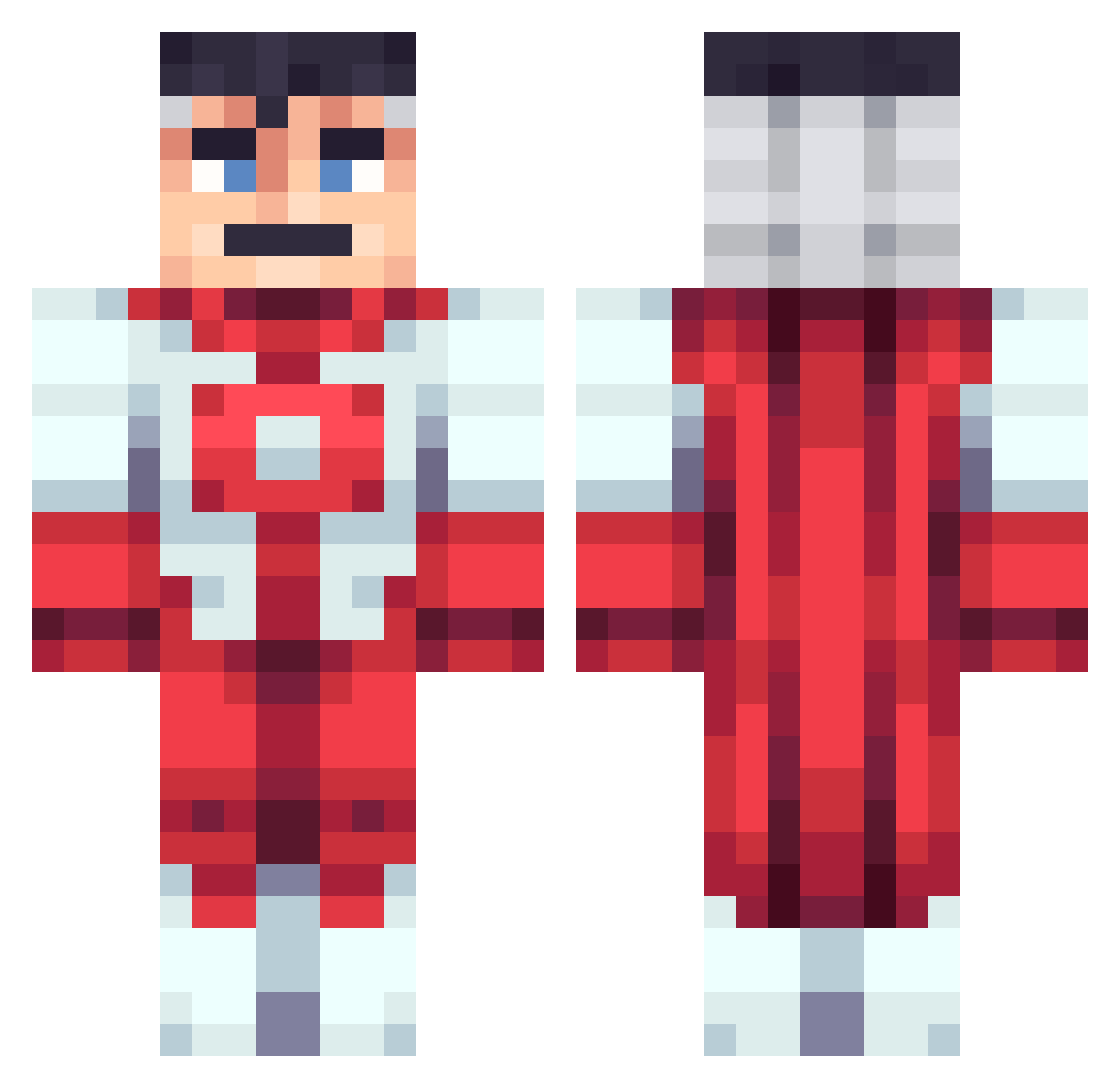 HiddenDexny Minecraft skin, front and back view