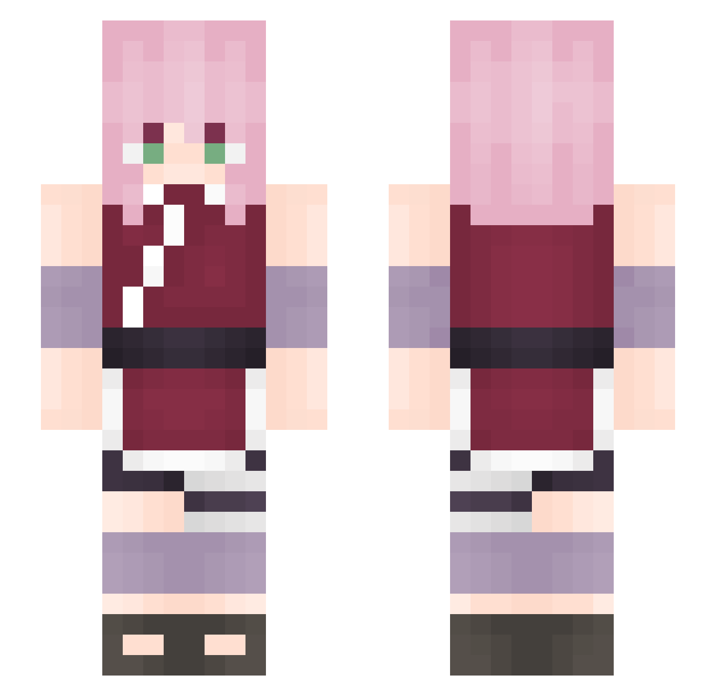 DariNotWanted Minecraft skin, front and back view
