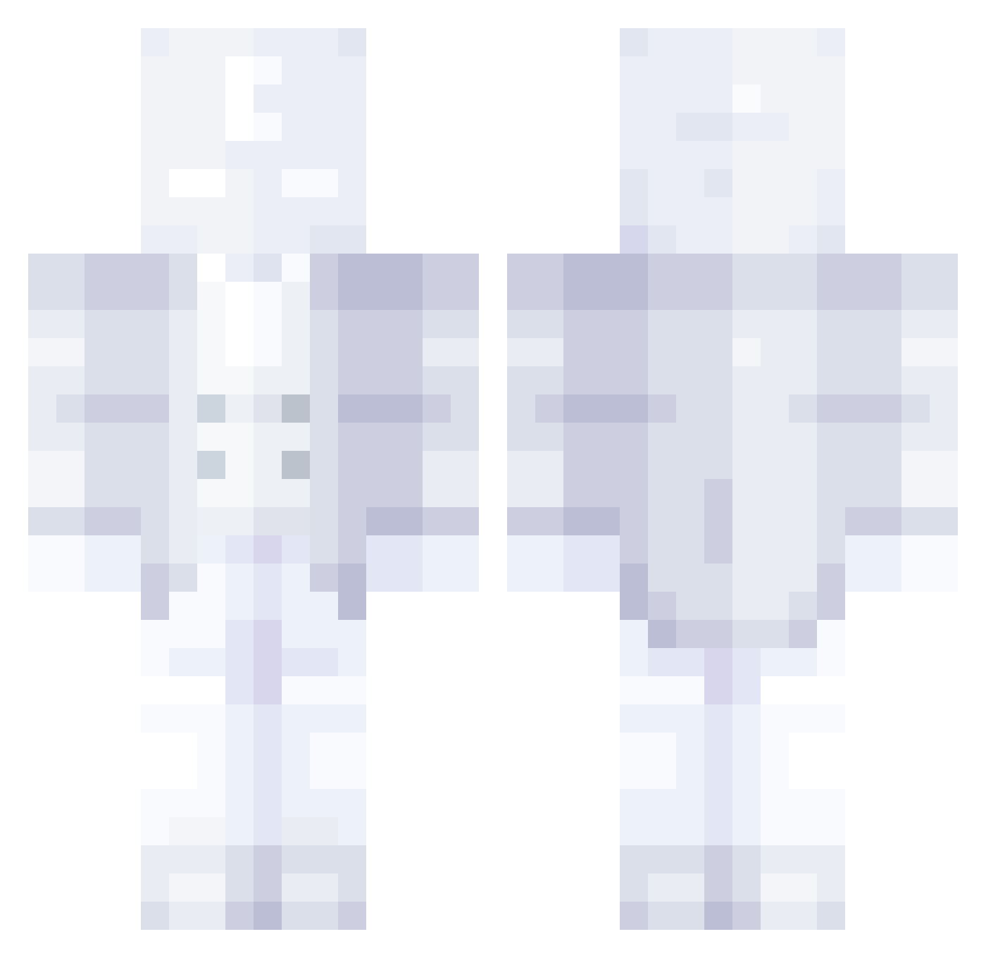 Evrost Minecraft skin, front and back view
