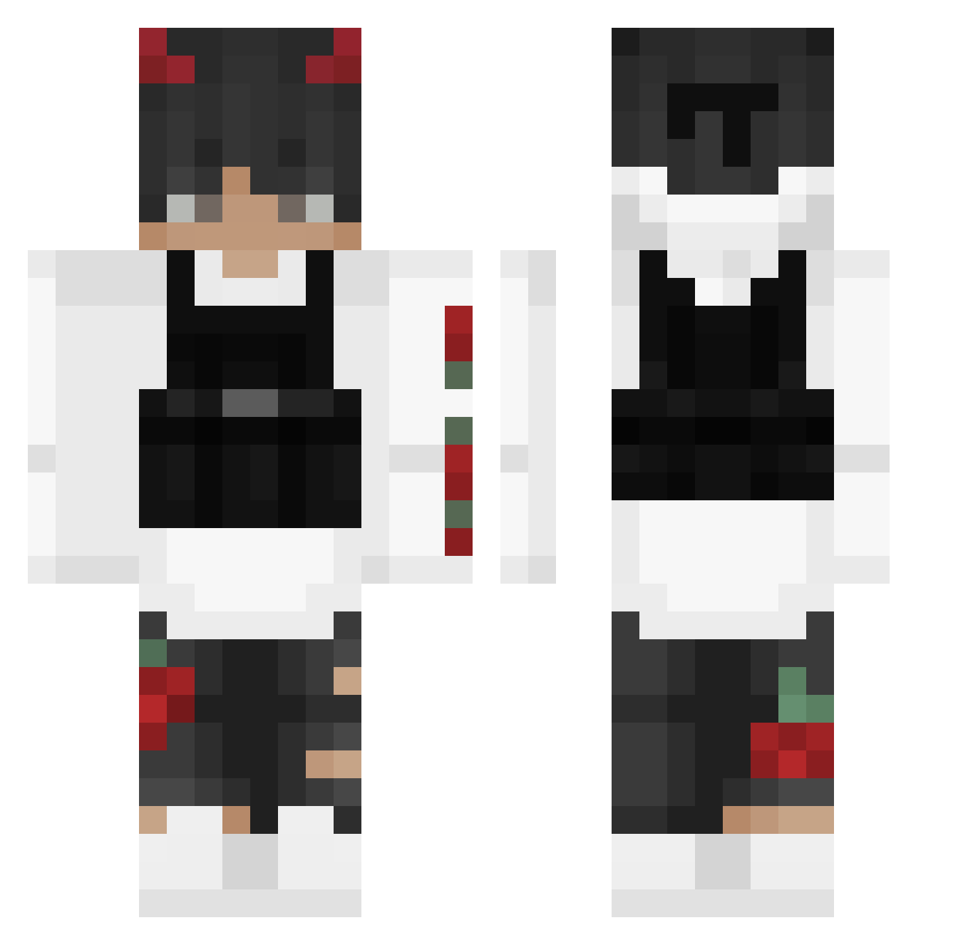 BahhhXD Minecraft skin, front and back view