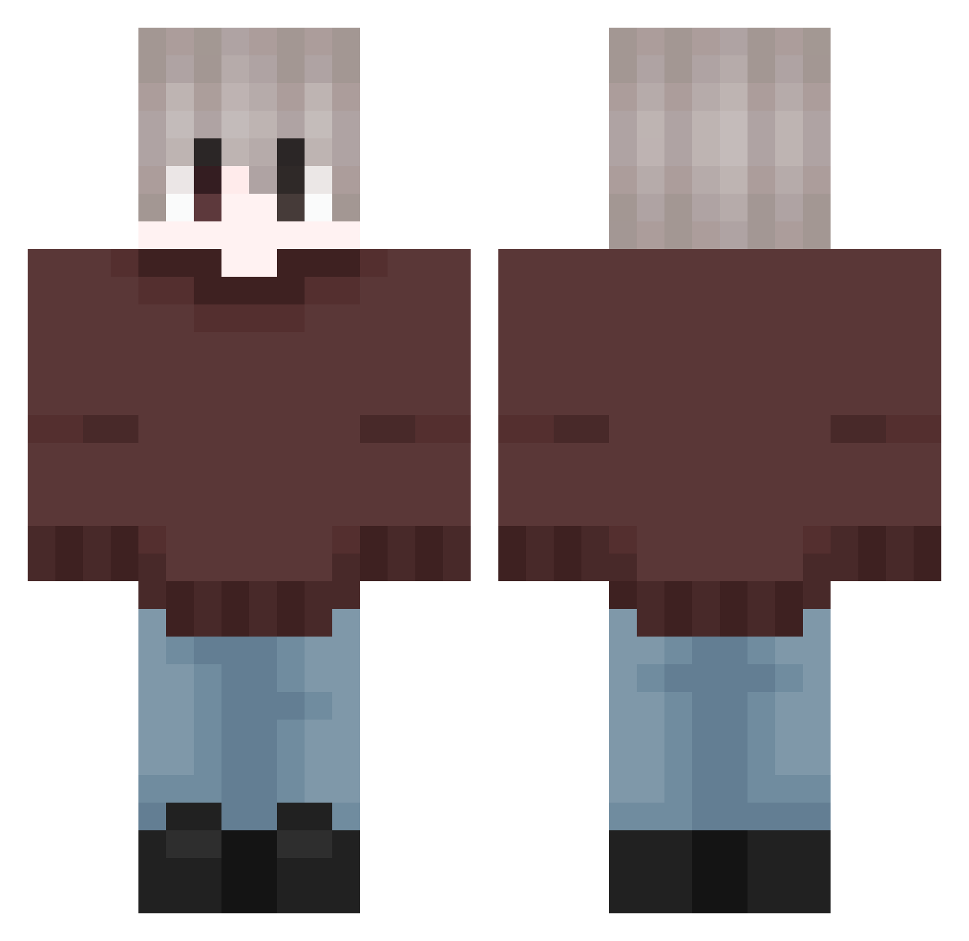 Wizardcrft Minecraft skin, front and back view
