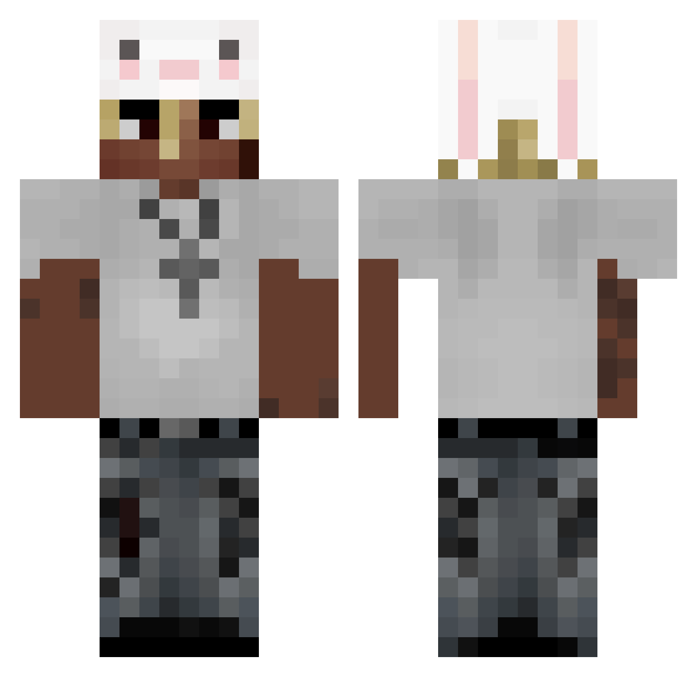 Mervelin Minecraft skin, front and back view