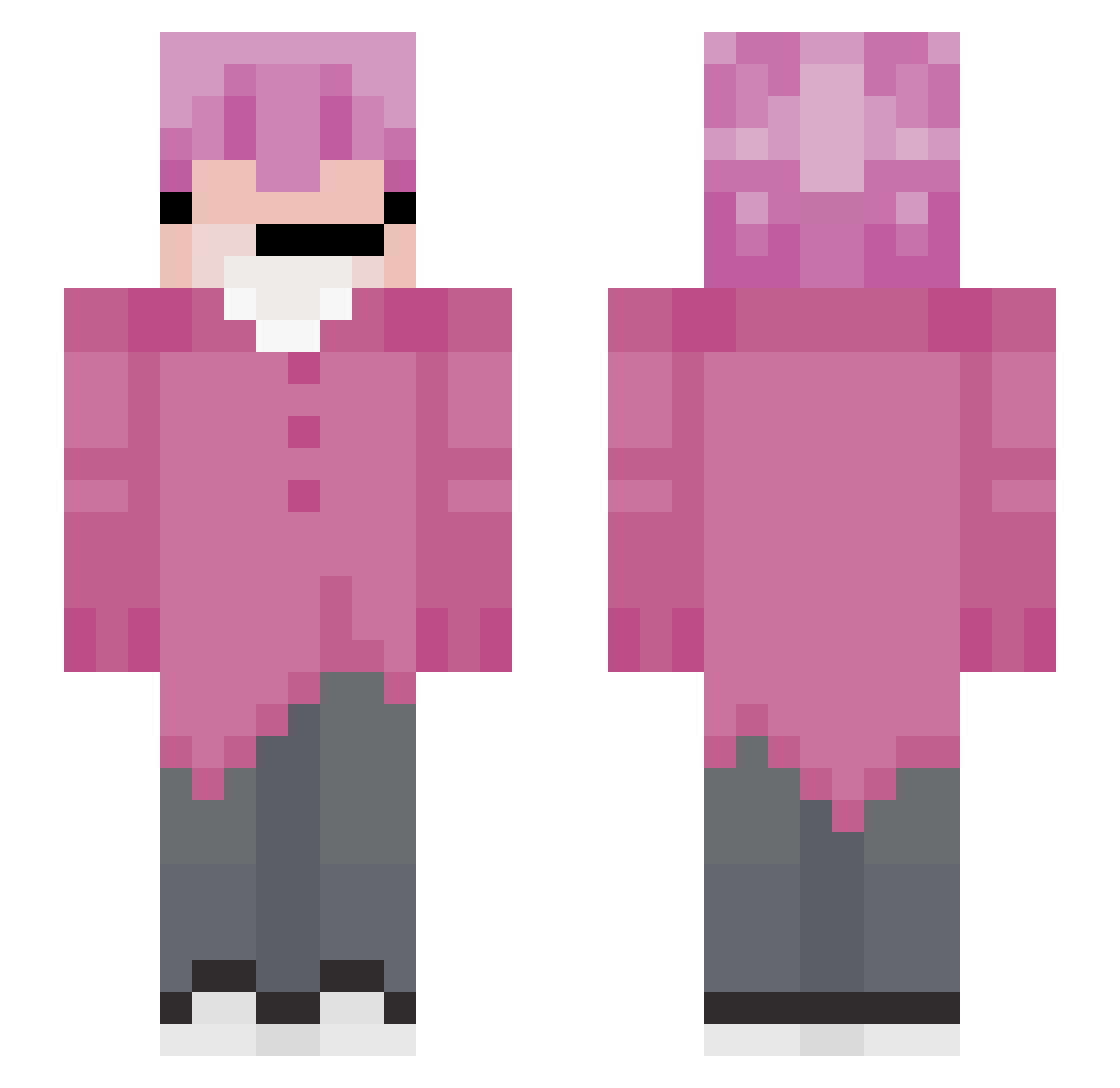 ToruCL Minecraft skin, front and back view