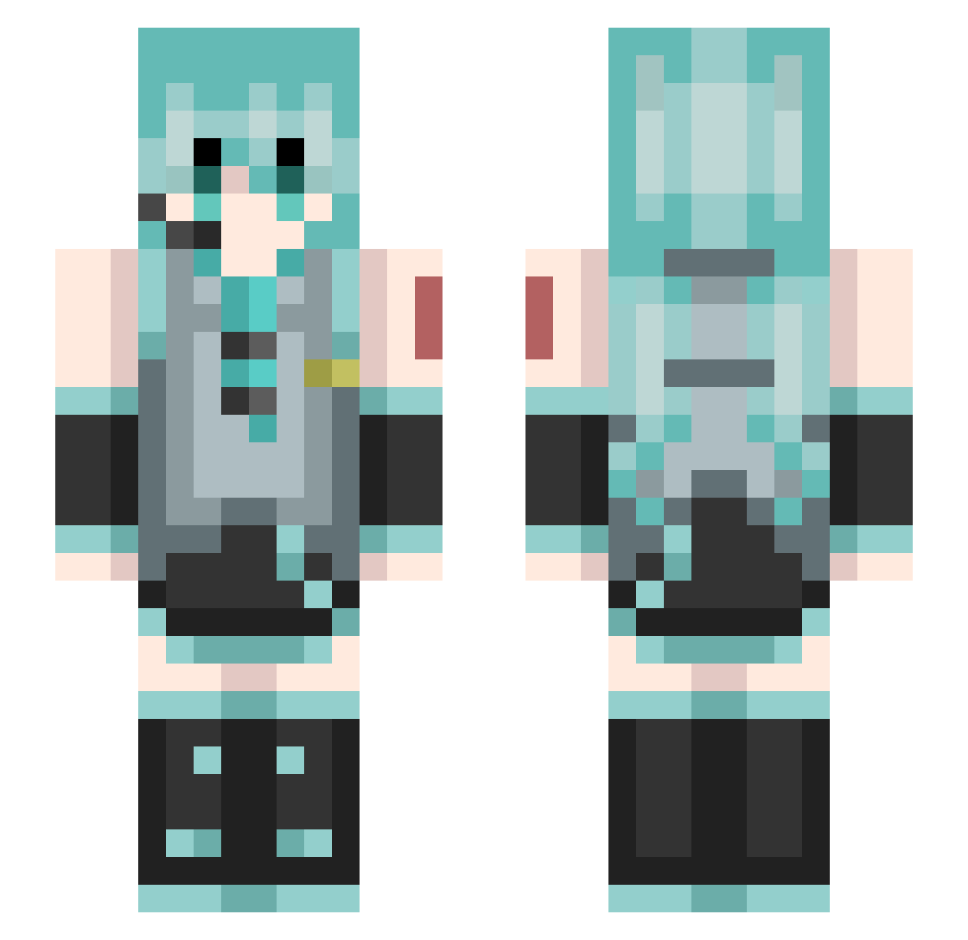 walmarttoilet Minecraft skin, front and back view