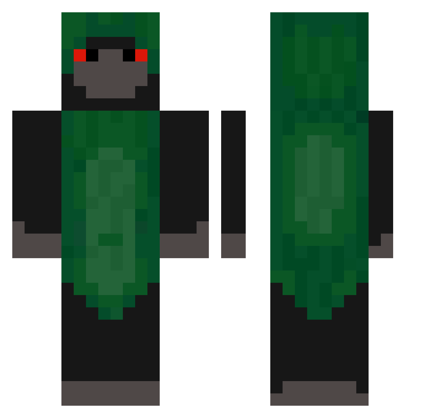 bjgod Minecraft skin, front and back view