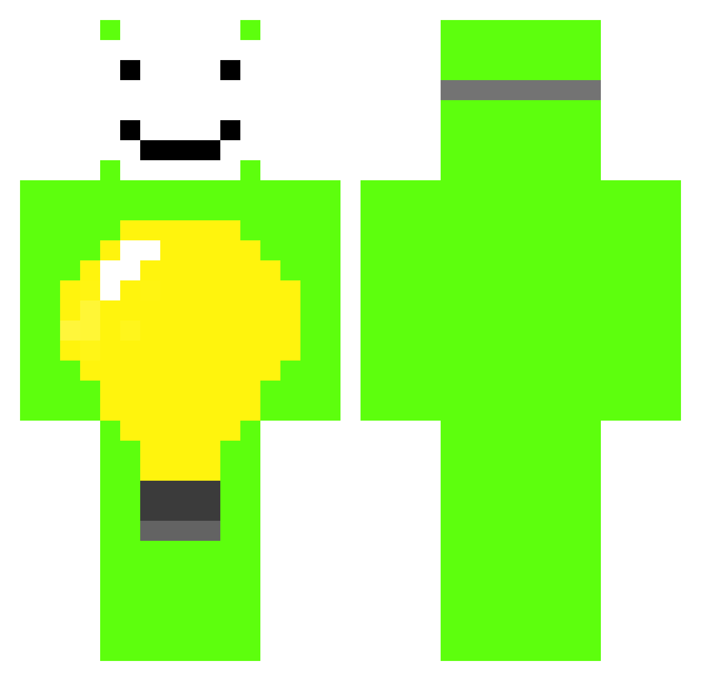 VisionIsReal Minecraft skin, front and back view