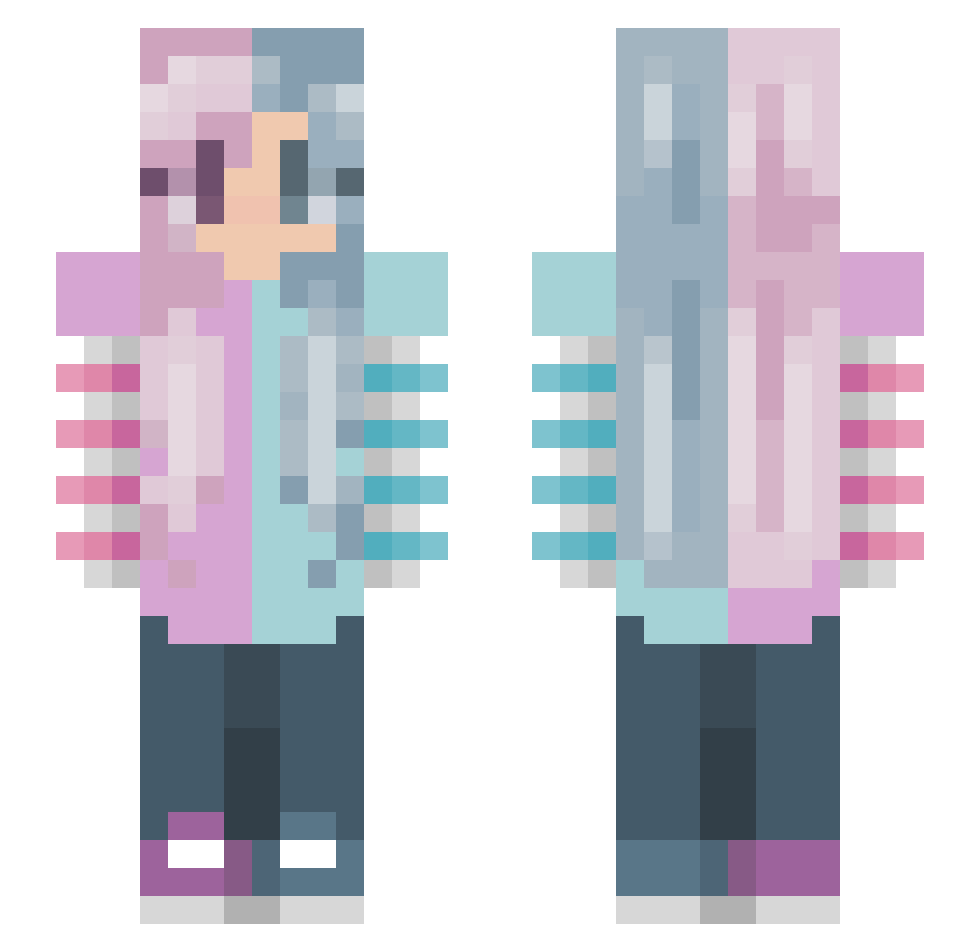 Candy Minecraft skin, front and back view