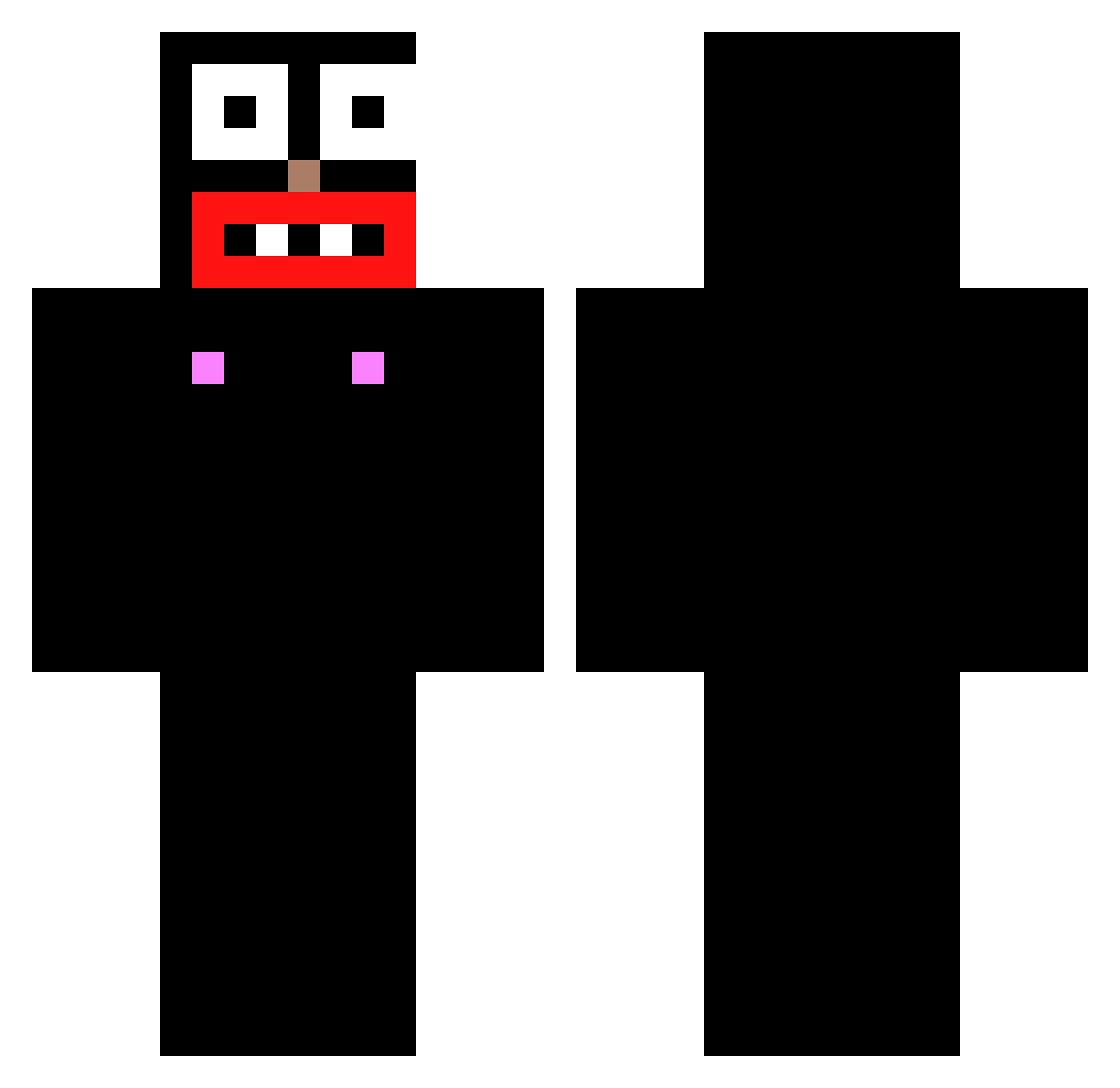 reloubk Minecraft skin, front and back view