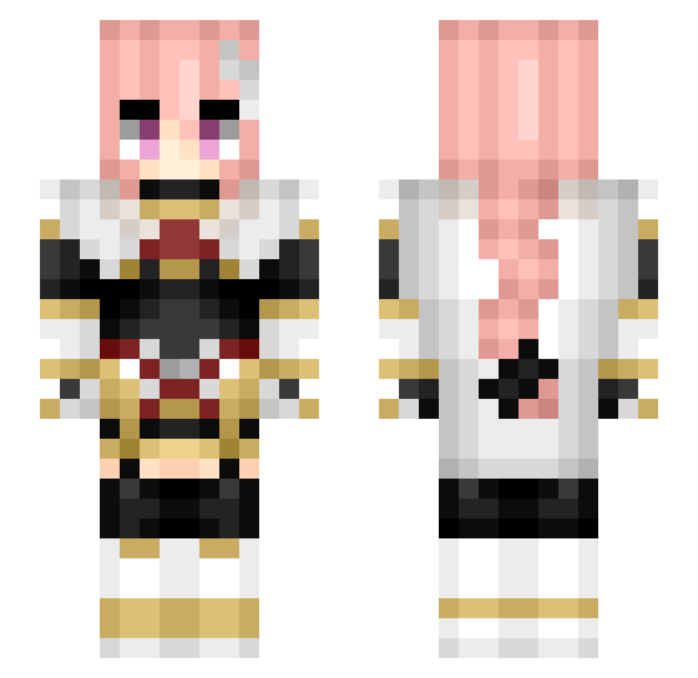 TheDumbOrangeCat Minecraft skin, front and back view