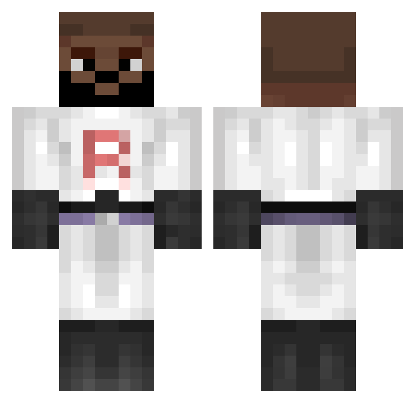 ClintEastWoodCR Minecraft skin, front and back view