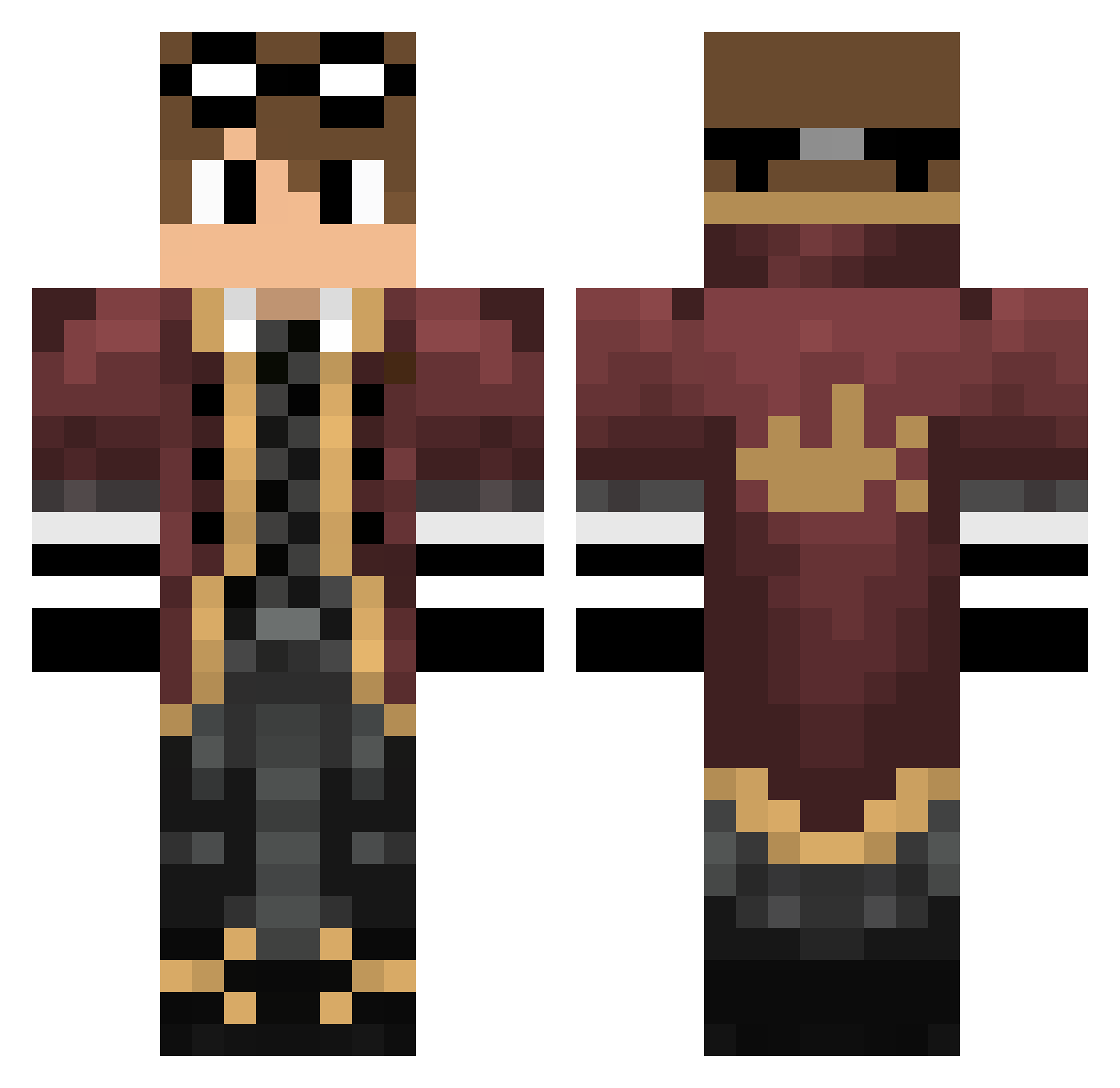 Dragonix00 Minecraft skin, front and back view