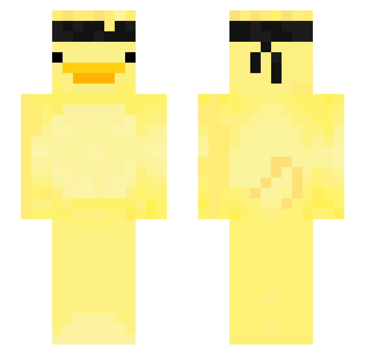 FridayNGHT Minecraft skin, front and back view