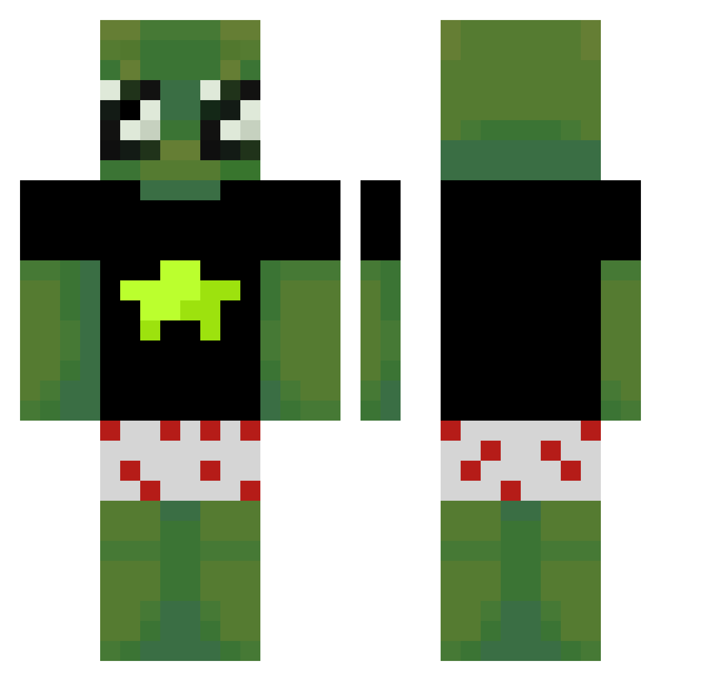 BabaODGeografi Minecraft skin, front and back view