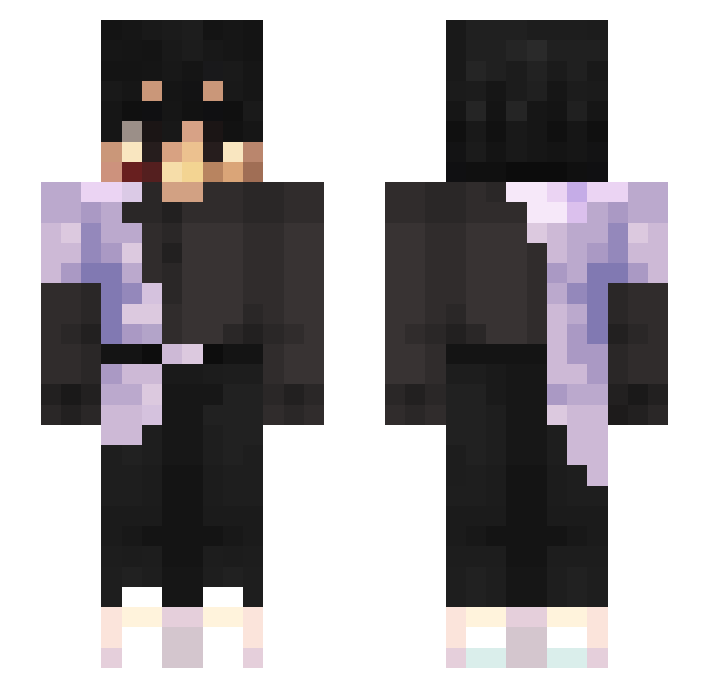 TeaManGuy Minecraft skin, front and back view