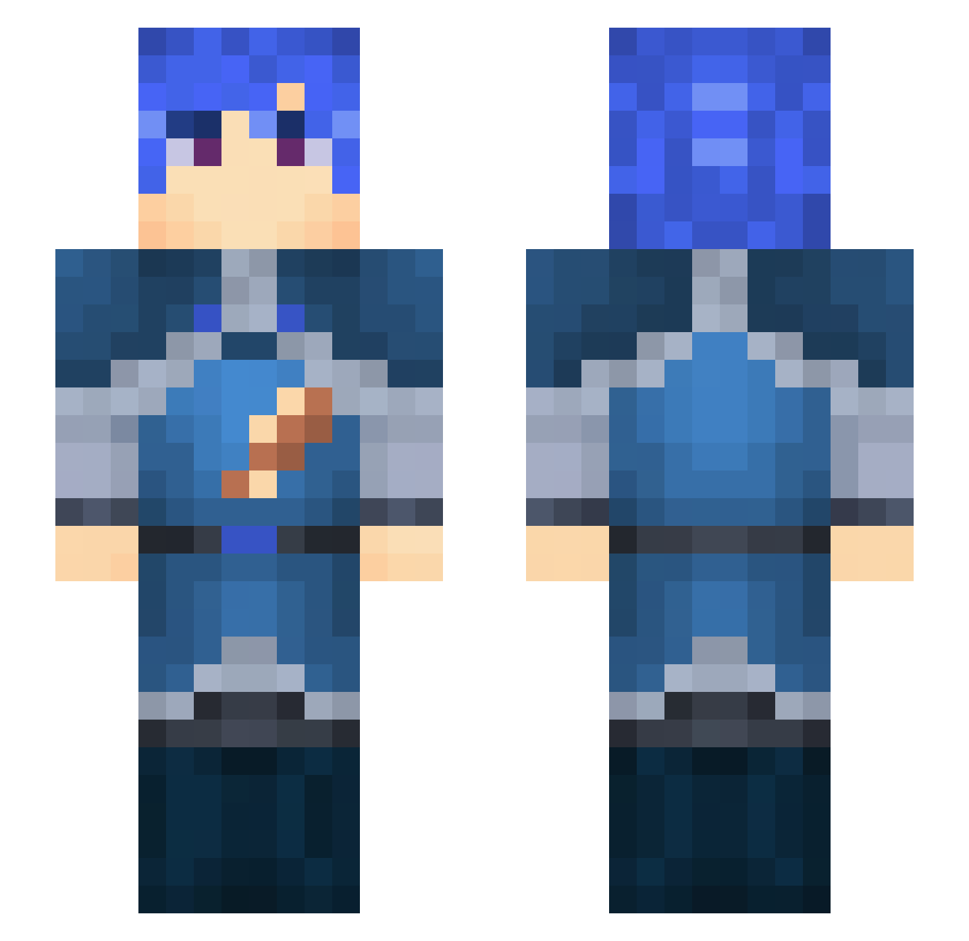 Shyinnn Minecraft skin, front and back view