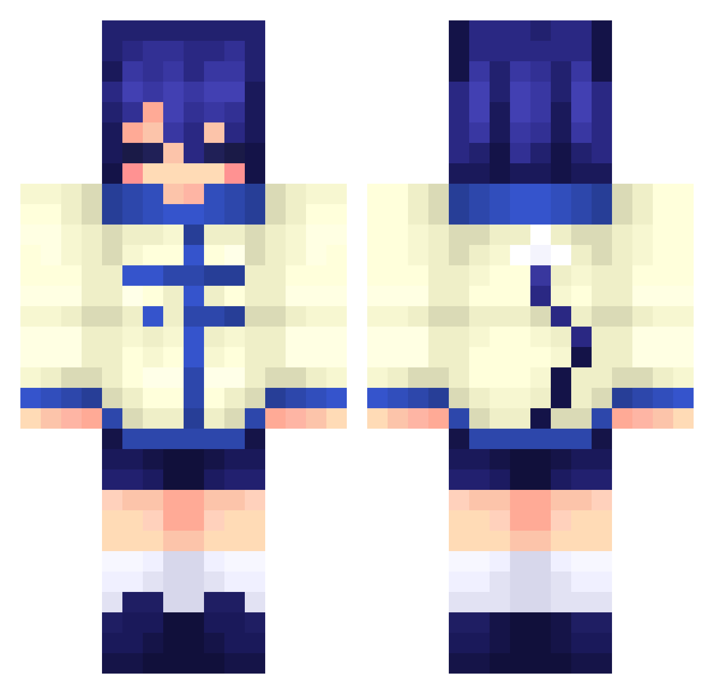 tunafwish Minecraft skin, front and back view