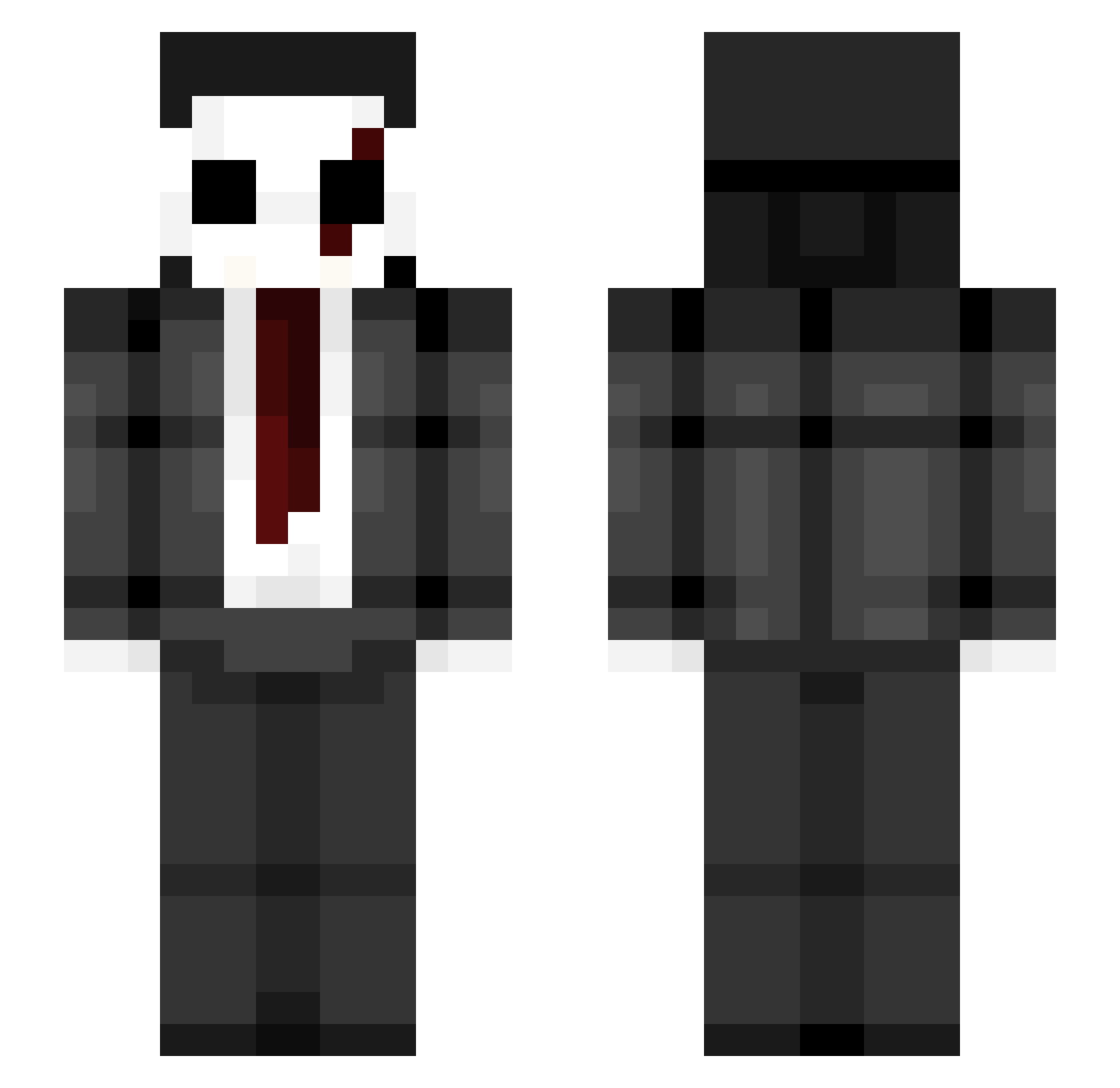 TeKoZz Minecraft skin, front and back view