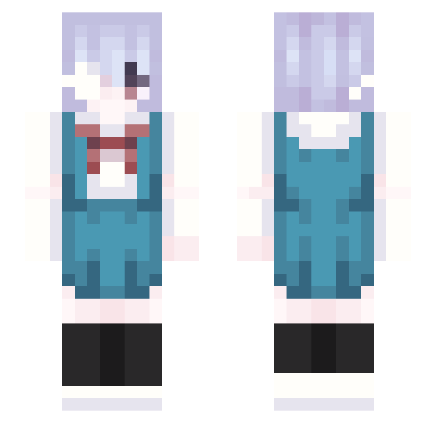 KochamYaoi Minecraft skin, front and back view