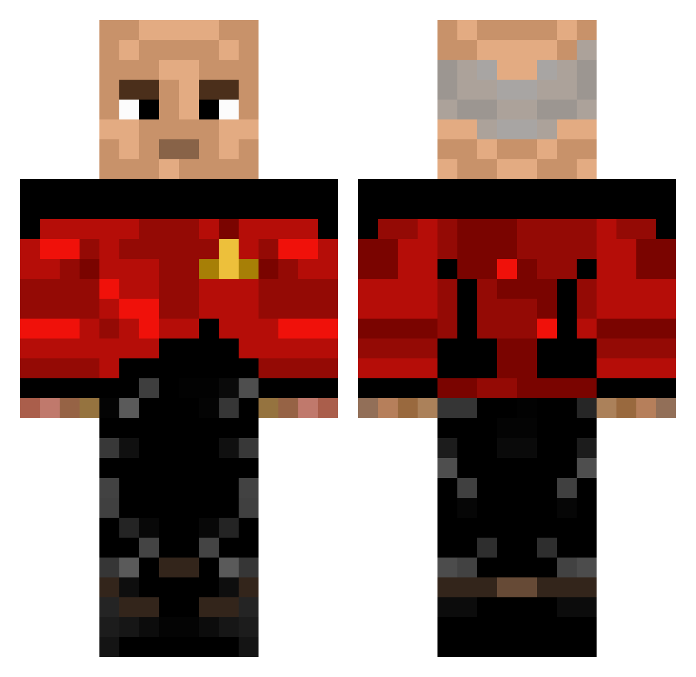 rh2000 Minecraft skin, front and back view