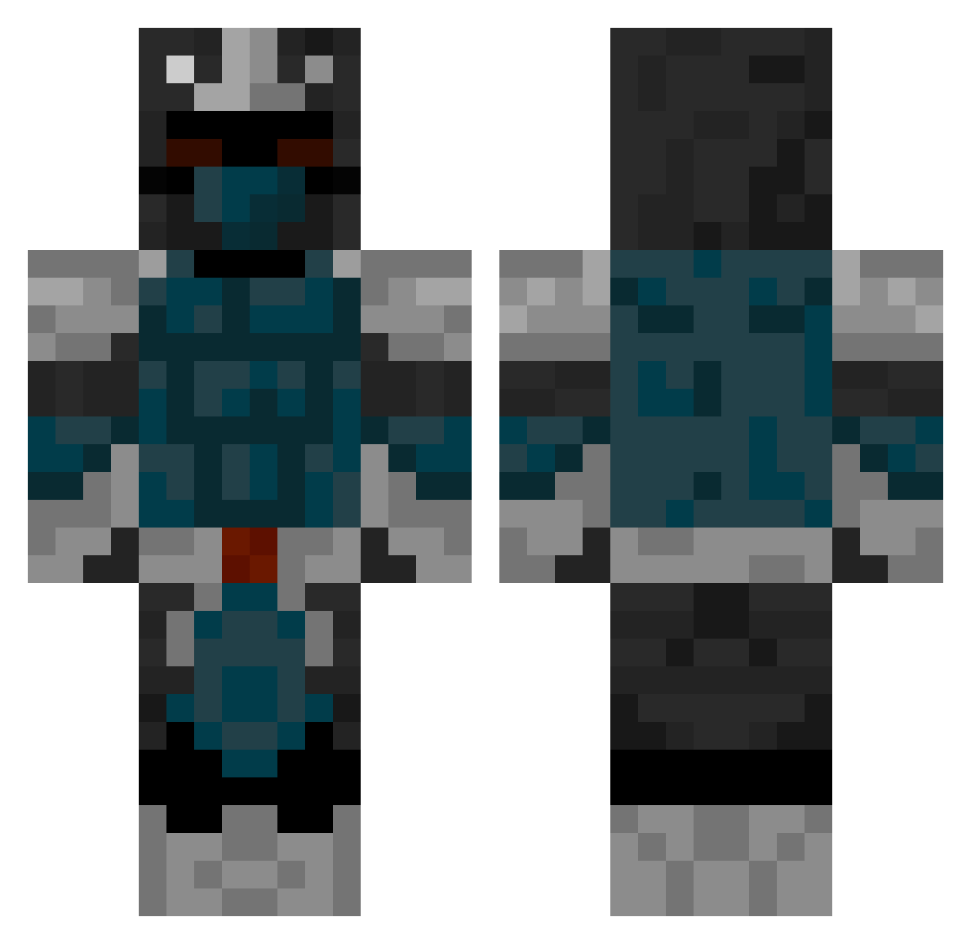 Darkshade206 Minecraft skin, front and back view