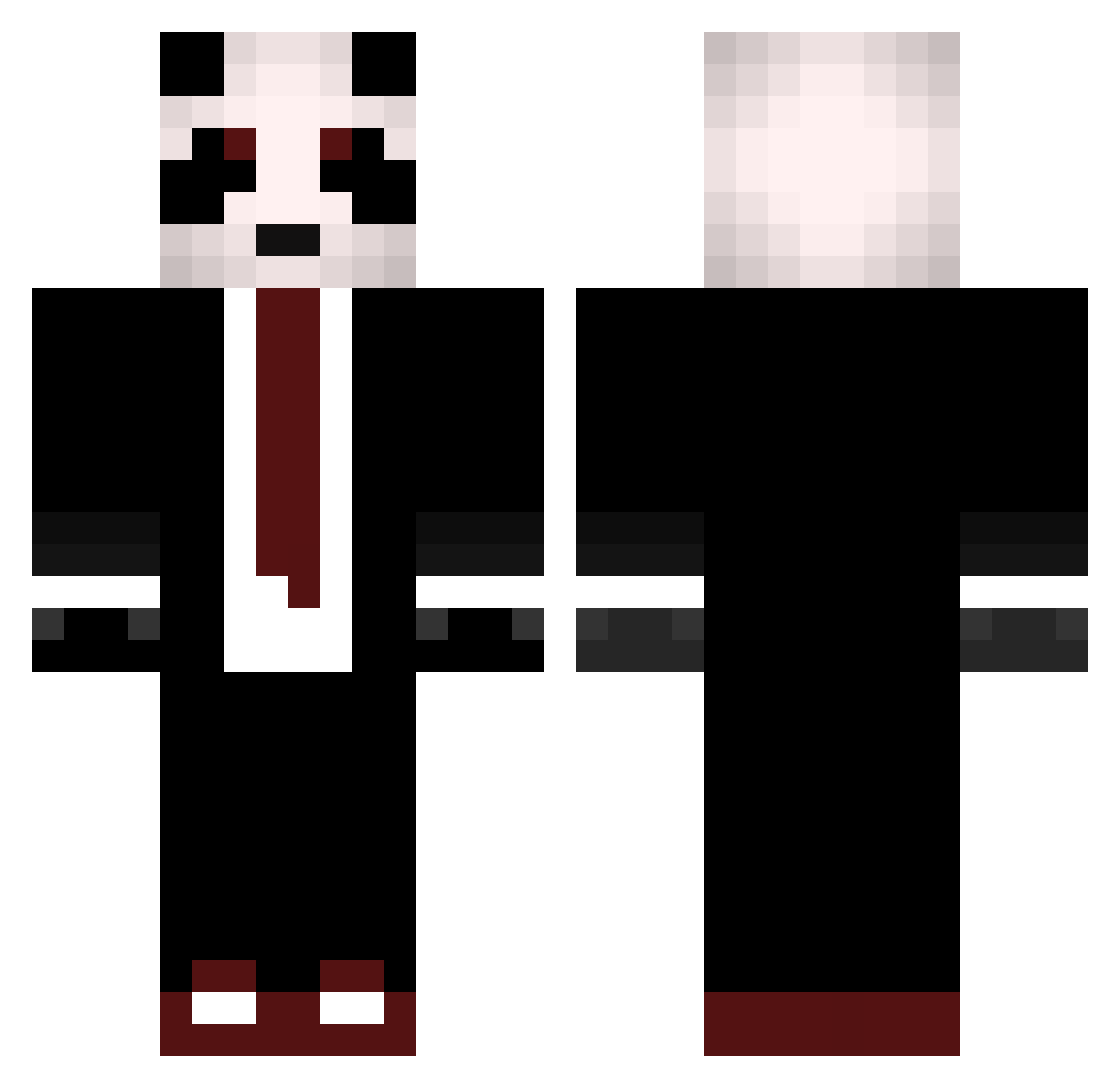 Yankatheminer Minecraft skin, front and back view