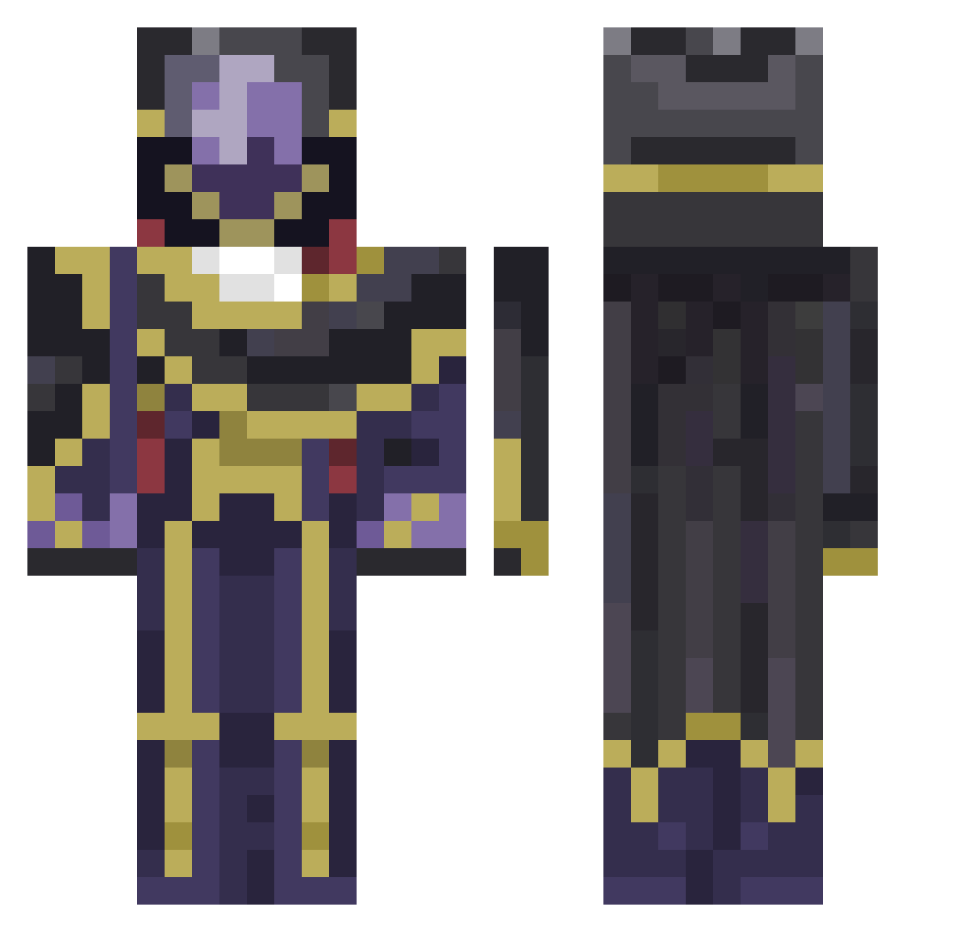bjhobson Minecraft skin, front and back view