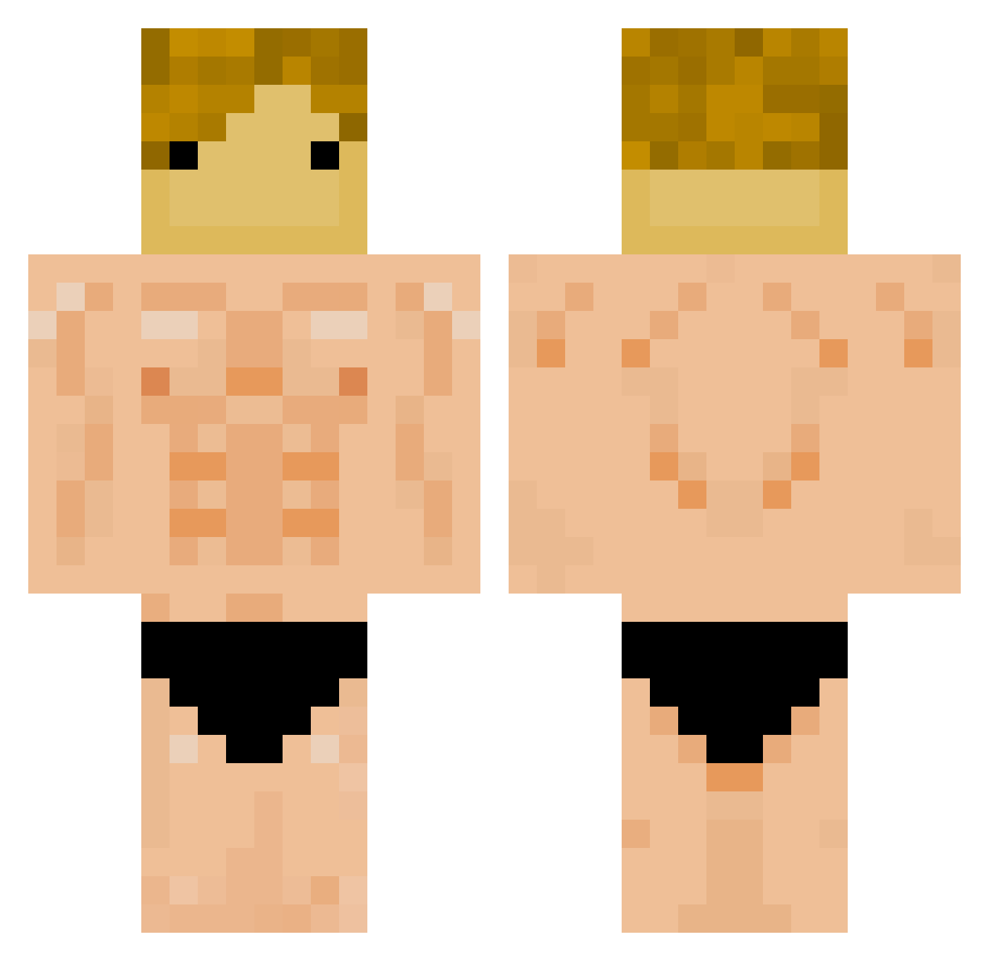 GamerMaster Minecraft skin, front and back view
