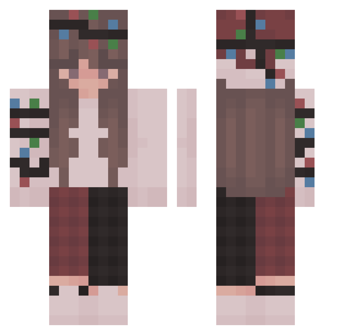 lauren333 Minecraft skin, front and back view