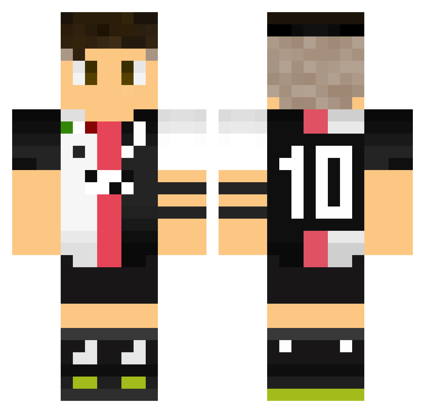 XinzXinz Minecraft skin, front and back view