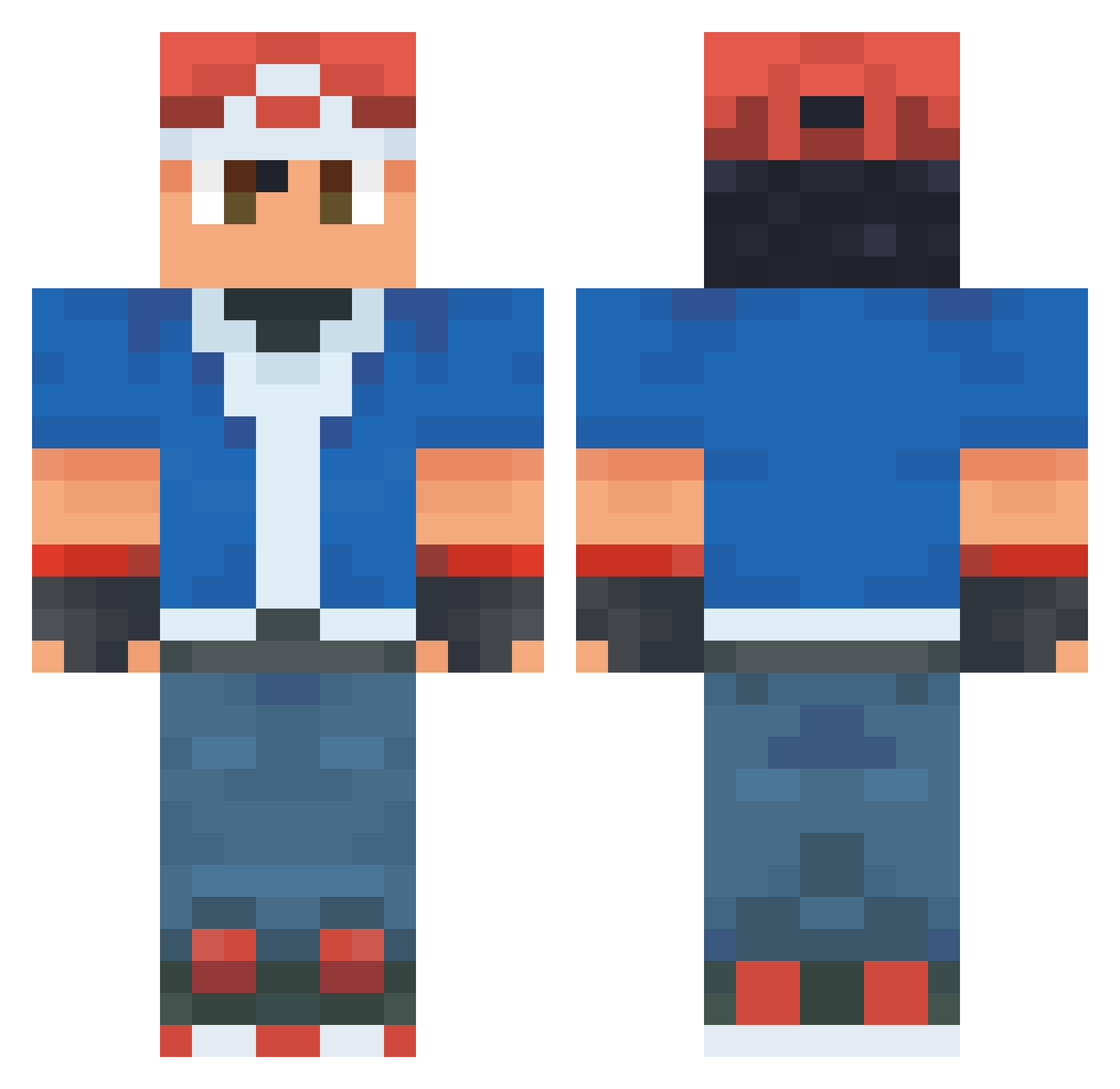 dongzza Minecraft skin, front and back view