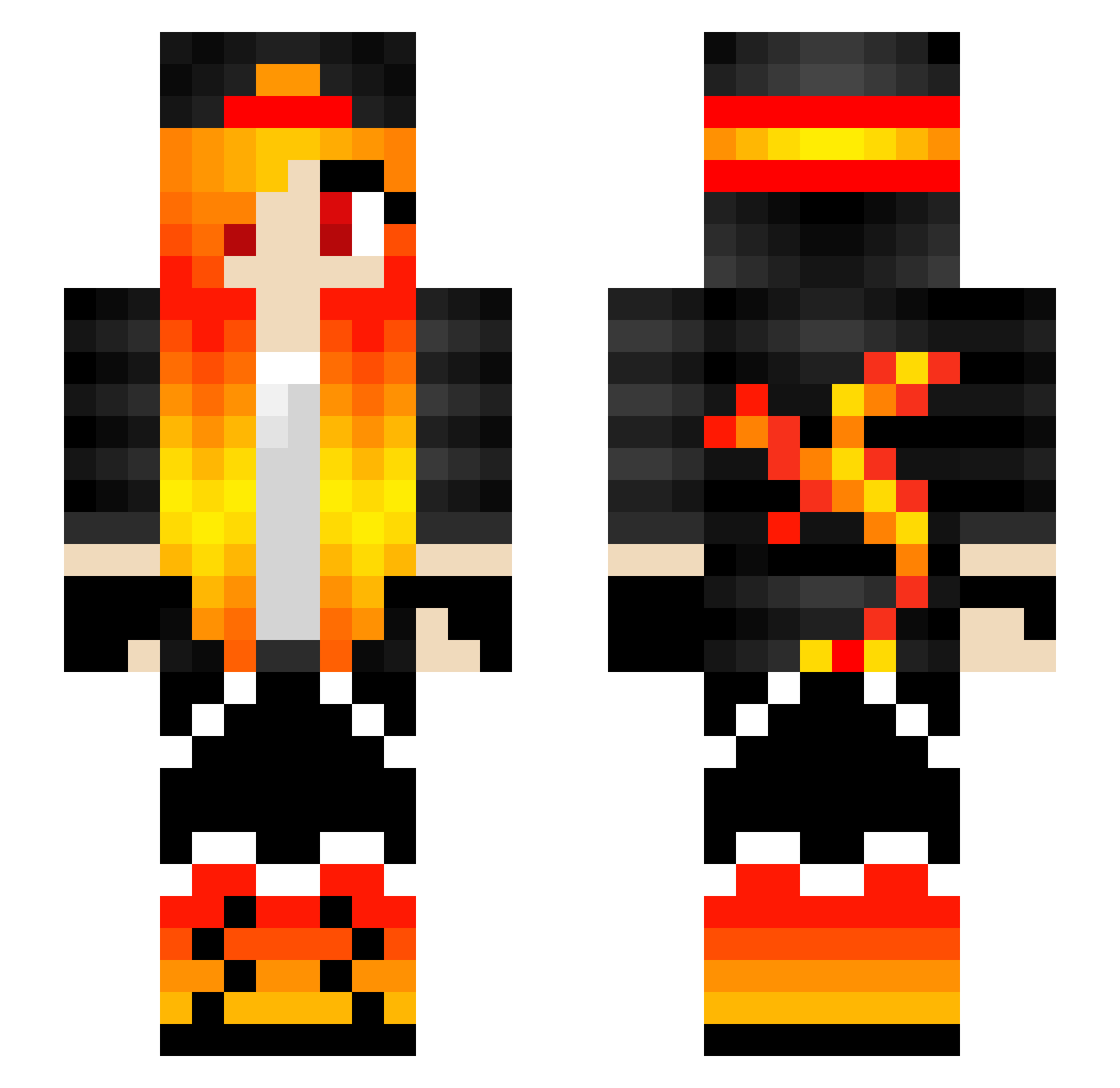 Cara Minecraft skin, front and back view