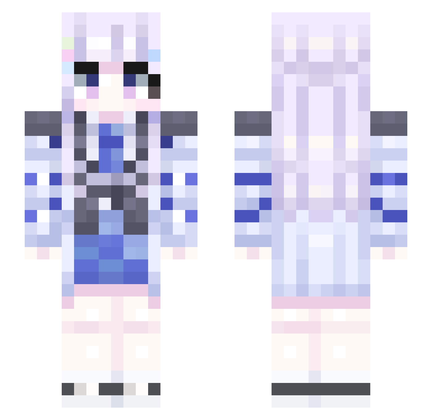 SHIBUKI_MYGIRL Minecraft skin, front and back view