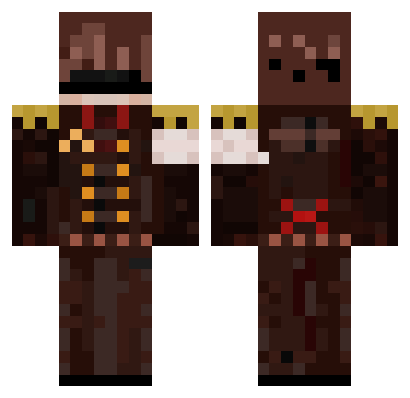 Micik_0 Minecraft skin, front and back view