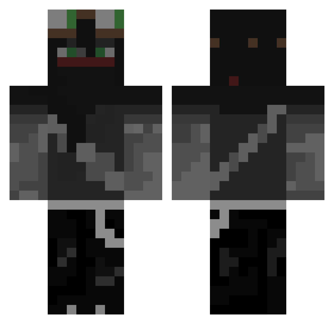 xsnipet Minecraft skin, front and back view
